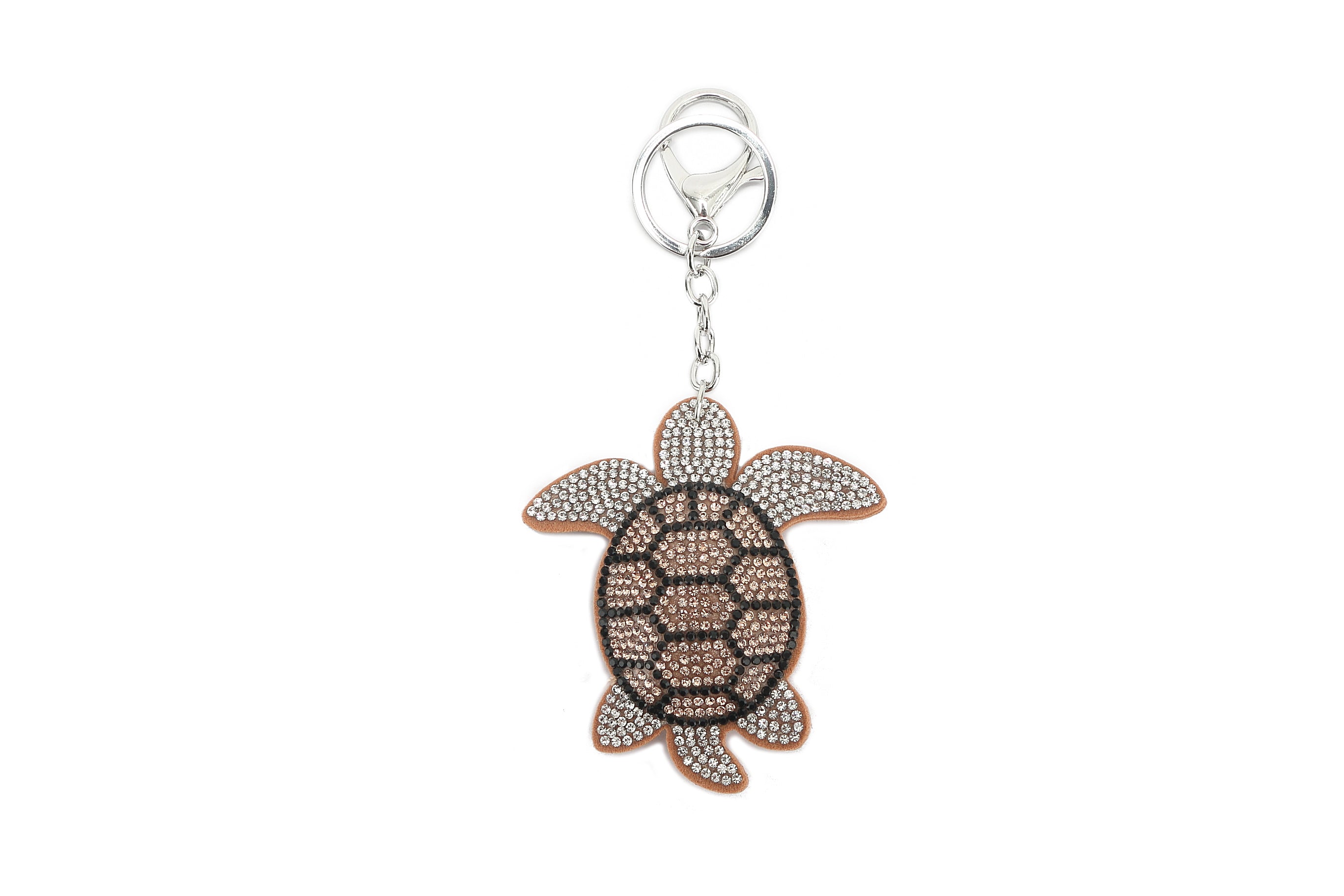 Crystal Turtle Brown Bag Charm - Elegant Handbag Accessory for Women, Perfect for Purses, Backpacks & Keychains (Gift Idea)