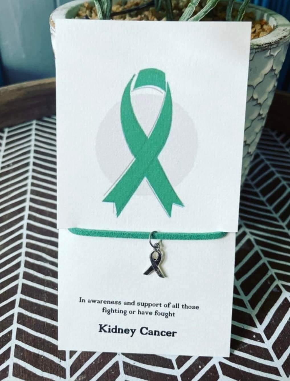 6-Pack Kidney Cancer Awareness Bracelets with Ribbon Charm - Suede Effect Corded for Support & Fundraising Events