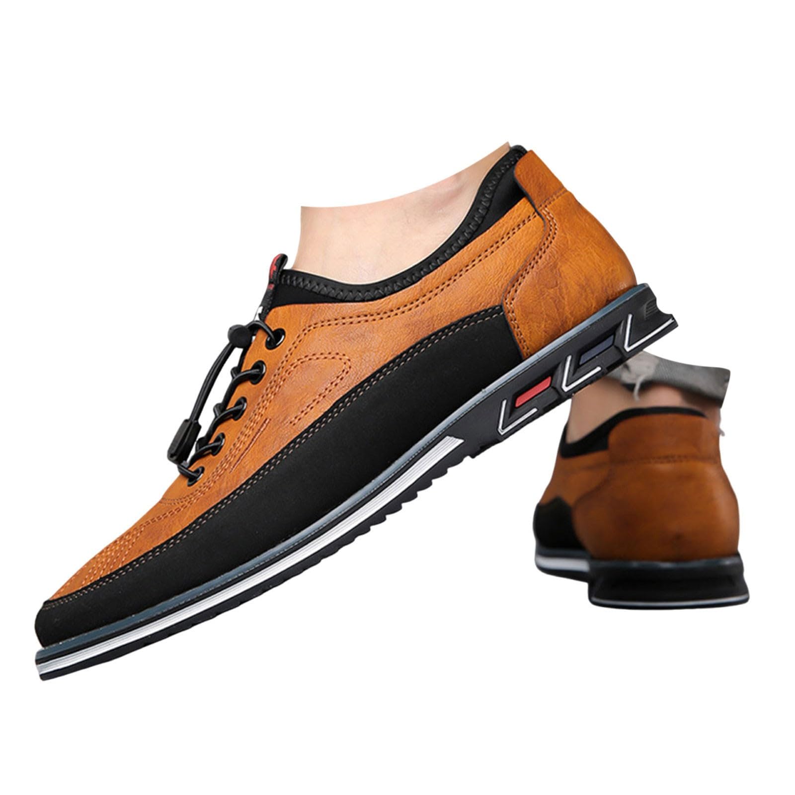 Men's Brown Leather Oxford Dress Shoes - Lace Up Formal Business Shoes for Suits & Office Wear | Classic British Style for Weddings, Interviews & Professional Events