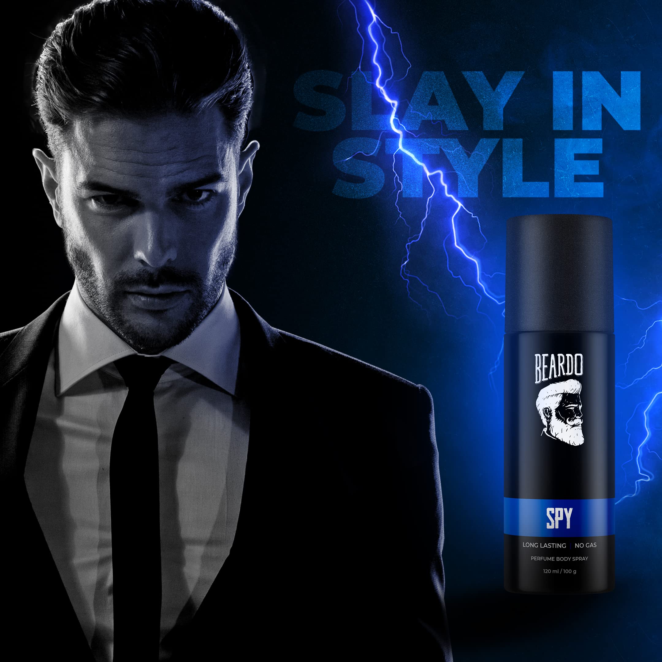 Beardo Mafia & Spy Deodorant Perfume Body Spray for Men (120ml x 2) - Long Lasting No Gas Deodorant with Oriental Woody & Aromatic Fresh Scents - Perfect Christmas Gift for Men & Friends | Gym, Office, Date Night, Travel & Daily Use