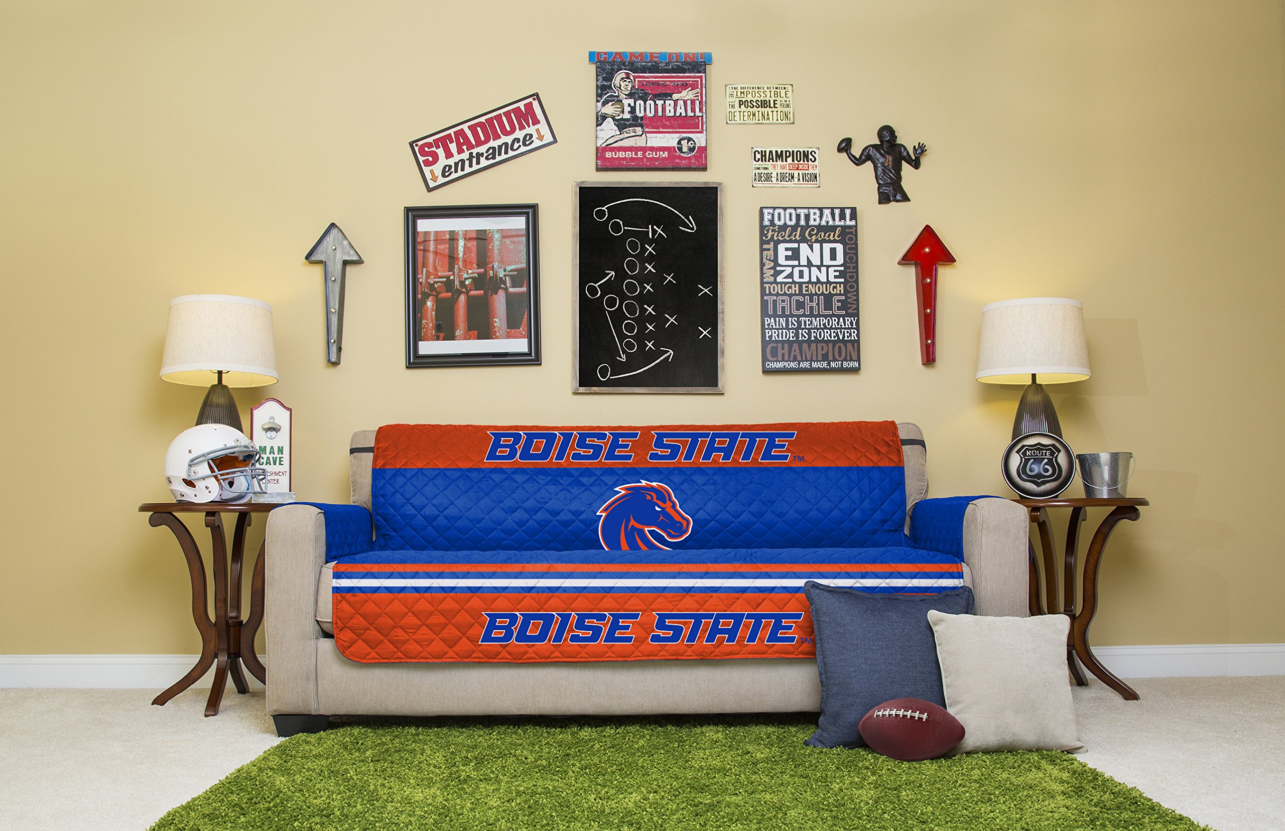 Pegasus Sports NCAA Microfiber Furniture Protector Cover with Elastic Straps - Waterproof Couch Cover for Sofa, Sectional, Loveseat - Perfect for Game Day, Pets, Kids & Home Protection