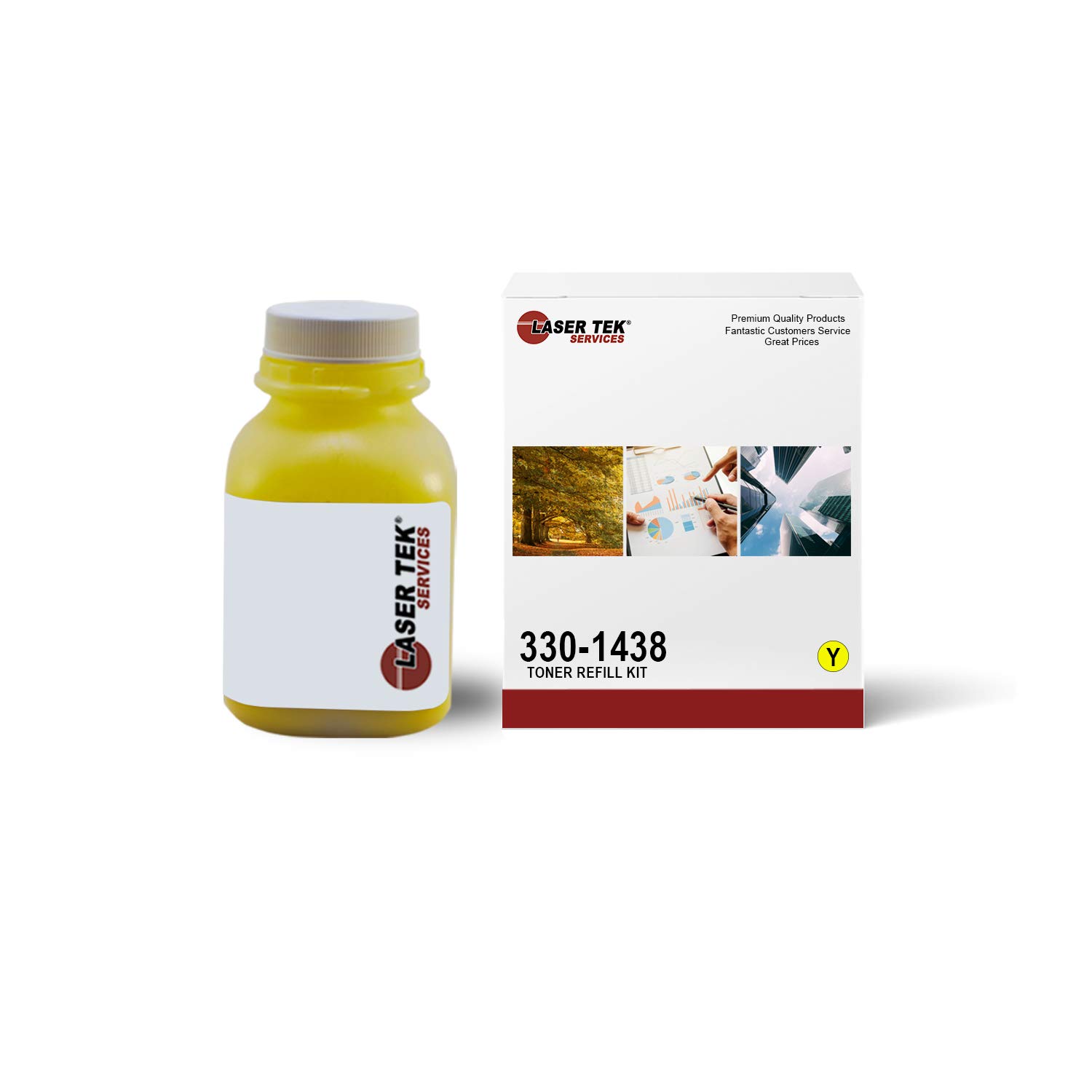 Dell 2130CN 2135CN Compatible Toner Refill Kit (Yellow, 1 Pack, 2,500 Pages) - Replacement for Dell 2130 330-1438/330-1418 - Perfect for Home & Office Printing Needs