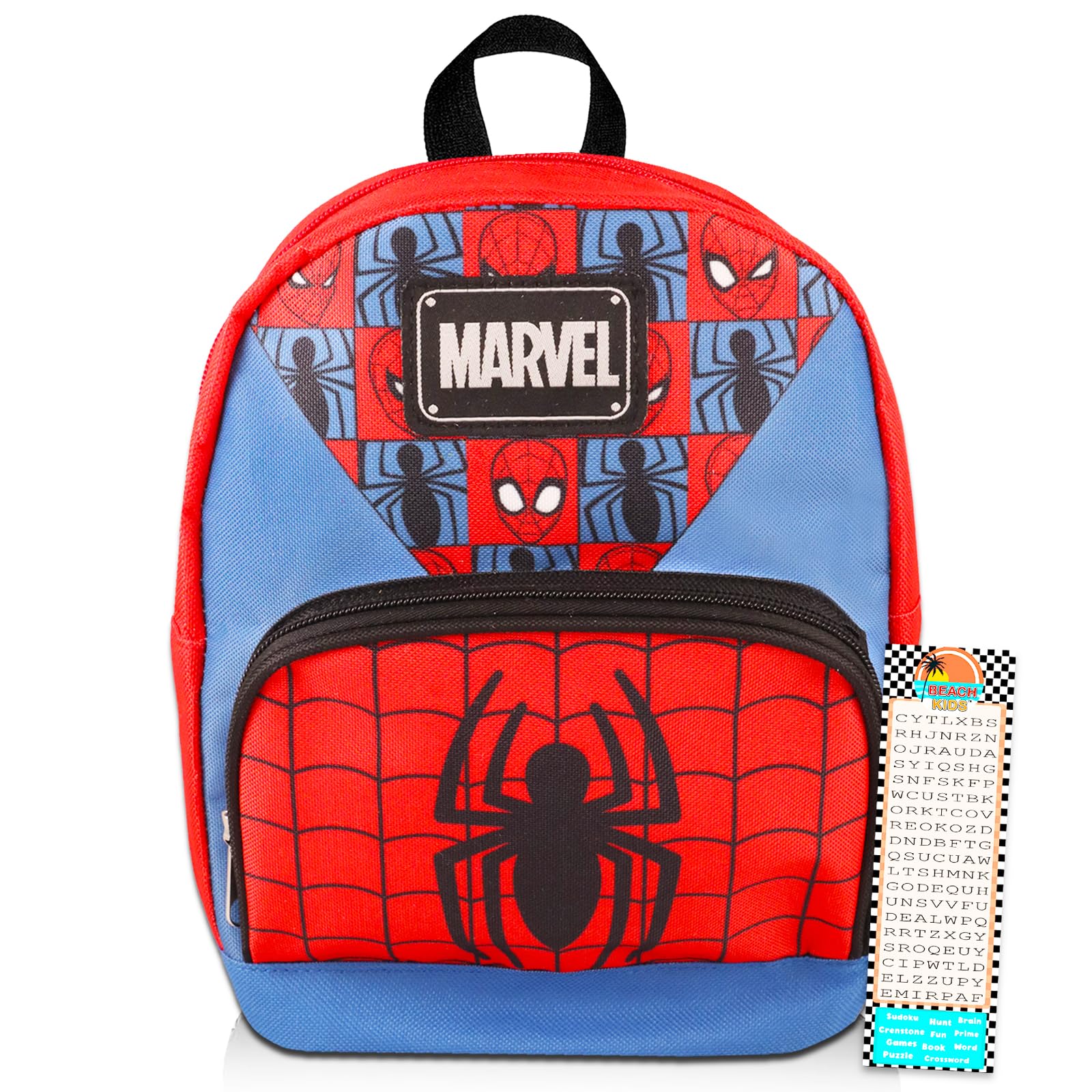 Spider-Man Mini Backpack for Women - 10 Inch Canvas Superhero Backpack with Front Pocket & Bookmark - Perfect for School, Cosplay, Comic Con & Marvel Fans