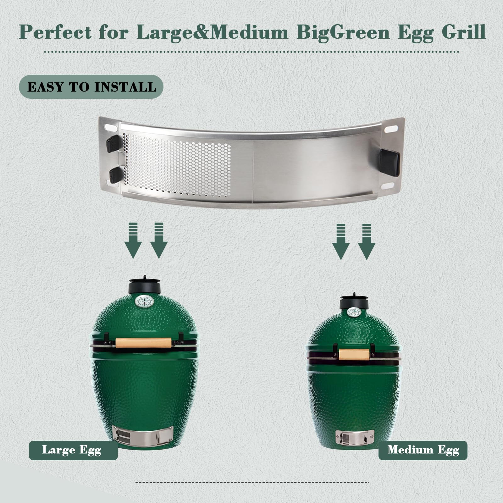 Premium Stainless Steel Draft Door for Big Green Egg Large/Medium Kamado Grills | Heavy-Duty Adjustable Bottom Vent Replacement with Durable Mesh | Perfect for Smoking, Grilling & BBQ Accessories | Outdoor Cooking Essential