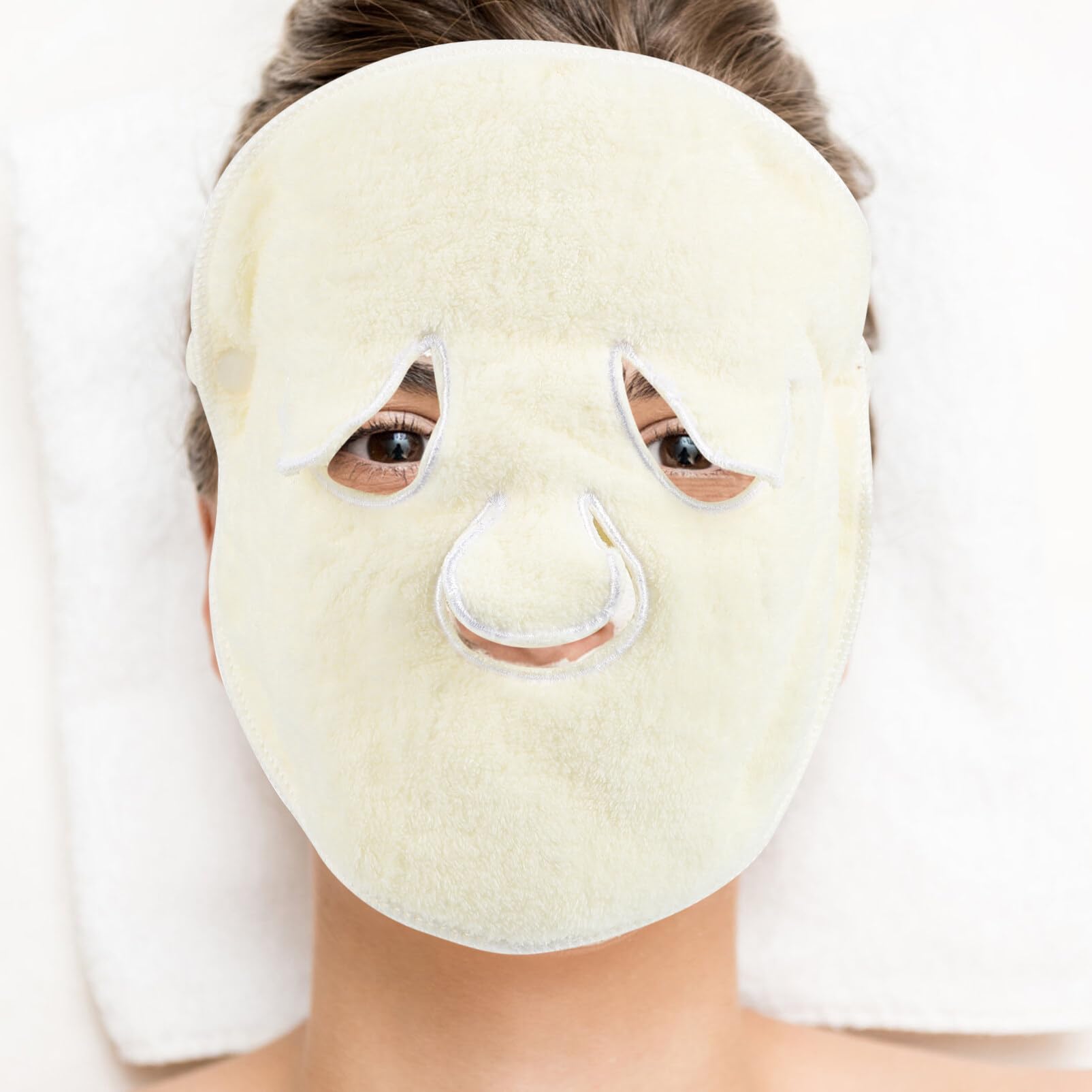 Beaupretty Soft Polyester Face Towel Mask for Women & Girls - Moisturizing Facial Steaming Towel for Spa, Skincare & Beauty Routine at Home