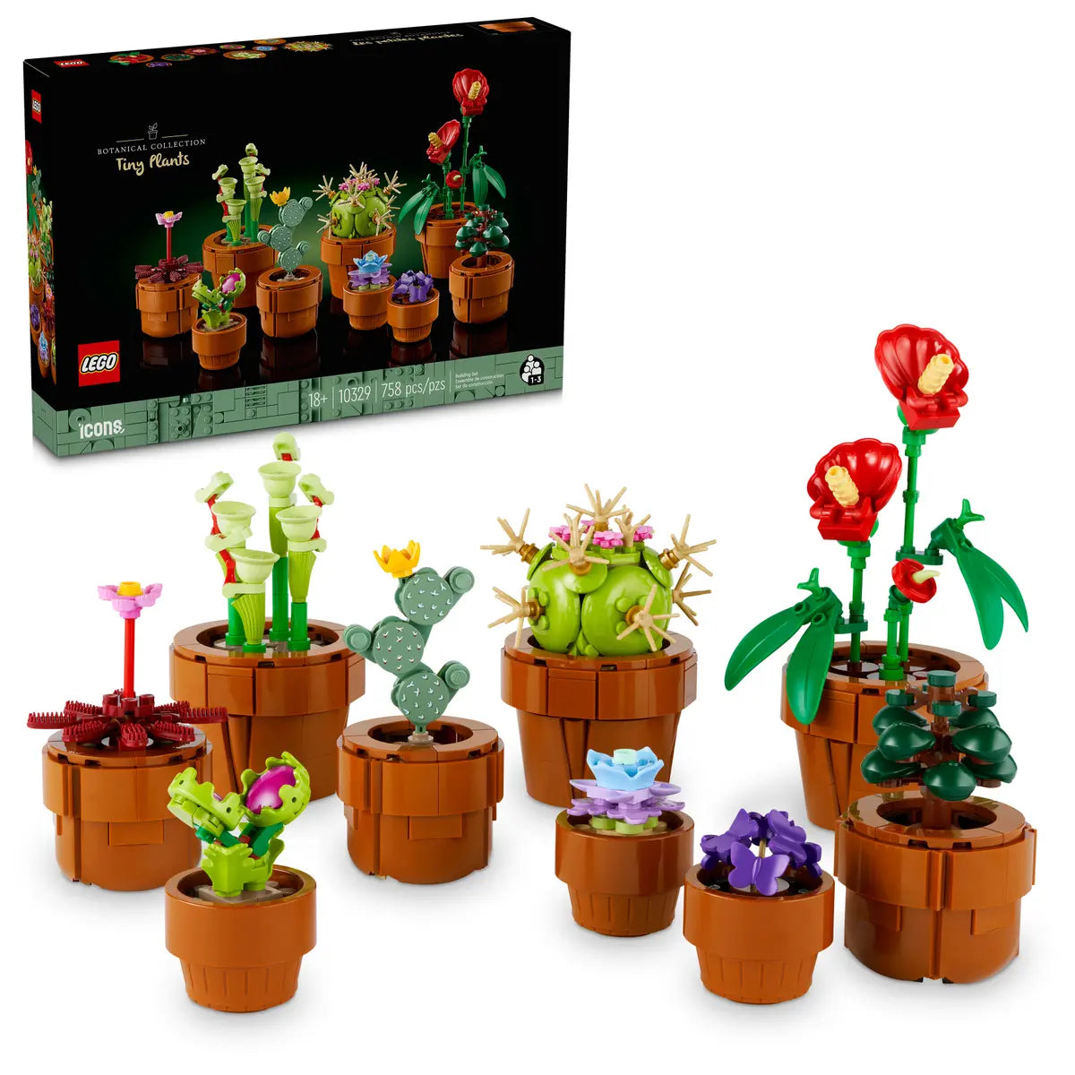 LEGO Botanical Collection Tiny Plants Building Kit - Creative DIY Mini Succulents & Cactus Set for Home & Office Decor, Gift for Plant Lovers