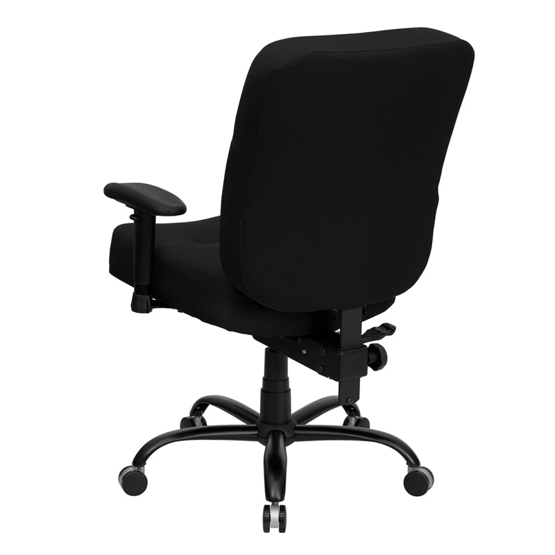FLASH HERCULES Series Big & Tall 400 lb. Capacity Black Fabric Executive Swivel Ergonomic Office Chair with Rectangular Back - Perfect for Home Office, Gaming, and Heavy-Duty Workspaces