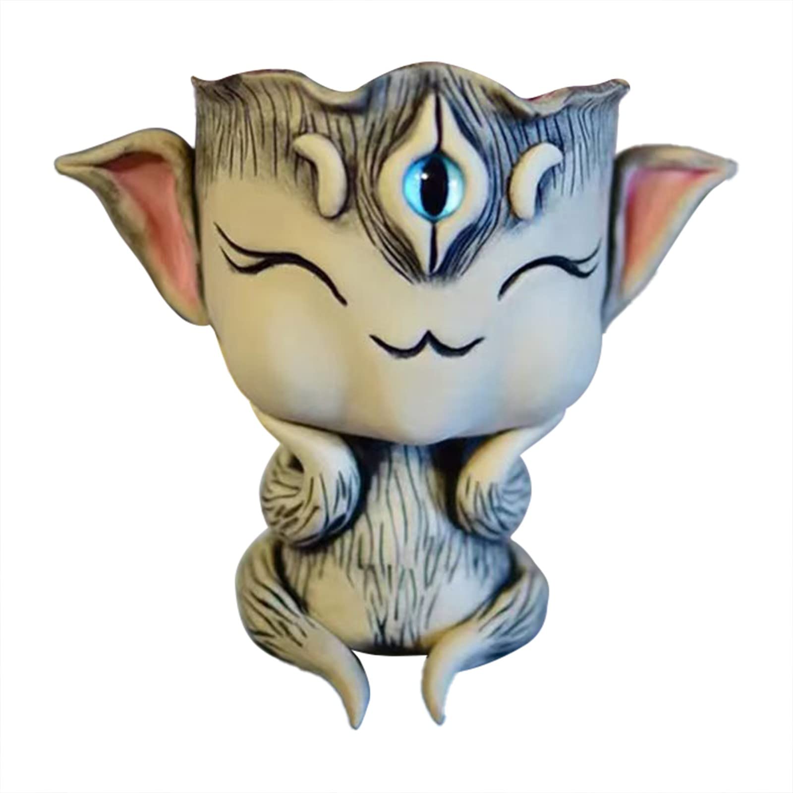 Handmade Resin Tree Spirit Figurine - Three-Eyed Cute Desktop Decor, Jewel-Tone Garden Ornament for Home & Office | Perfect for Zen Gardens, Fairy Gardens, and Gift Giving