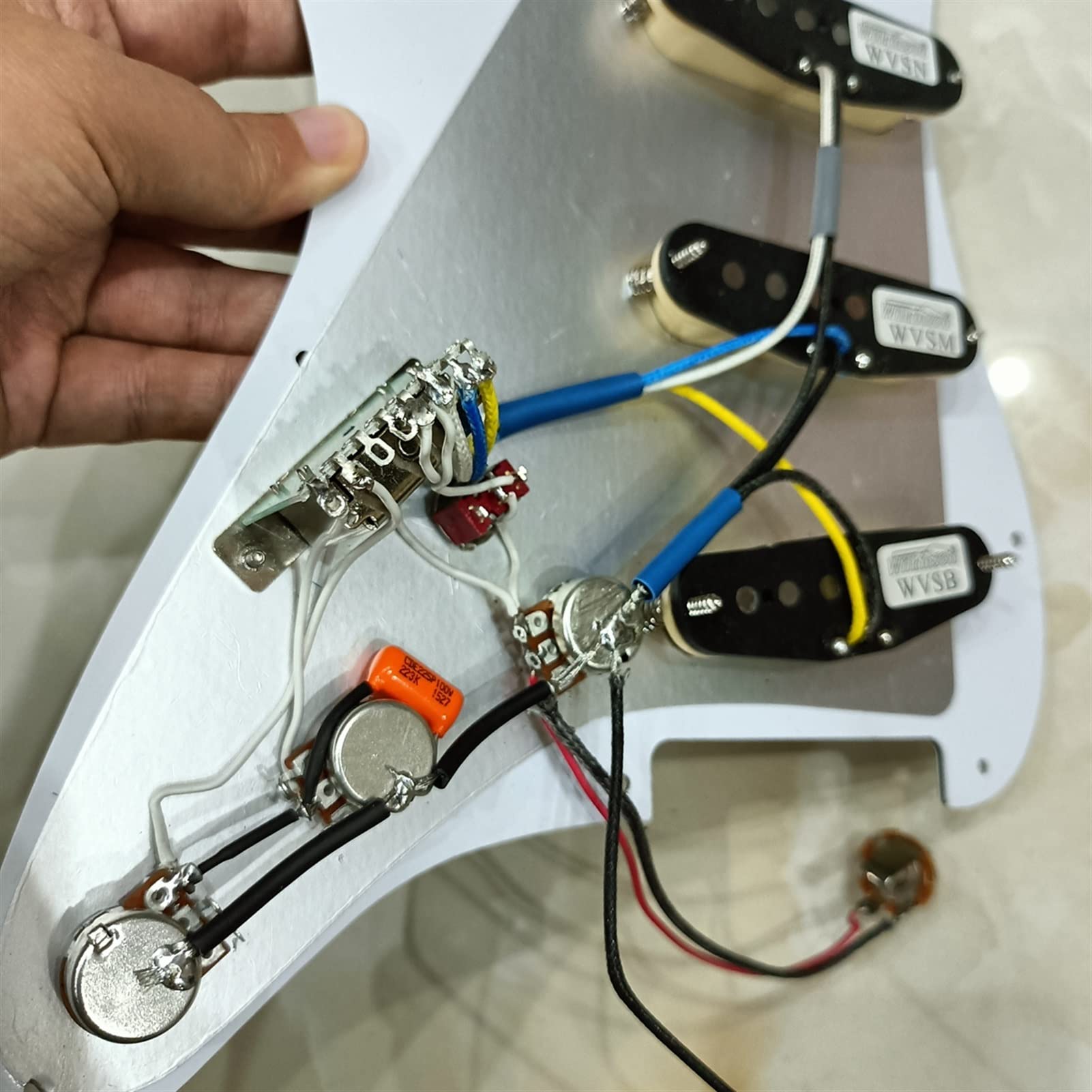 Prewired Pickup Set - 3-Layer Green Shell Pickguard with Yellow Single-Coil Pickup & Humbucker - 7-Way Wiring Harness for Single Cut Electric Guitar | Perfect for Blues, Rock & DIY Guitar Upgrades