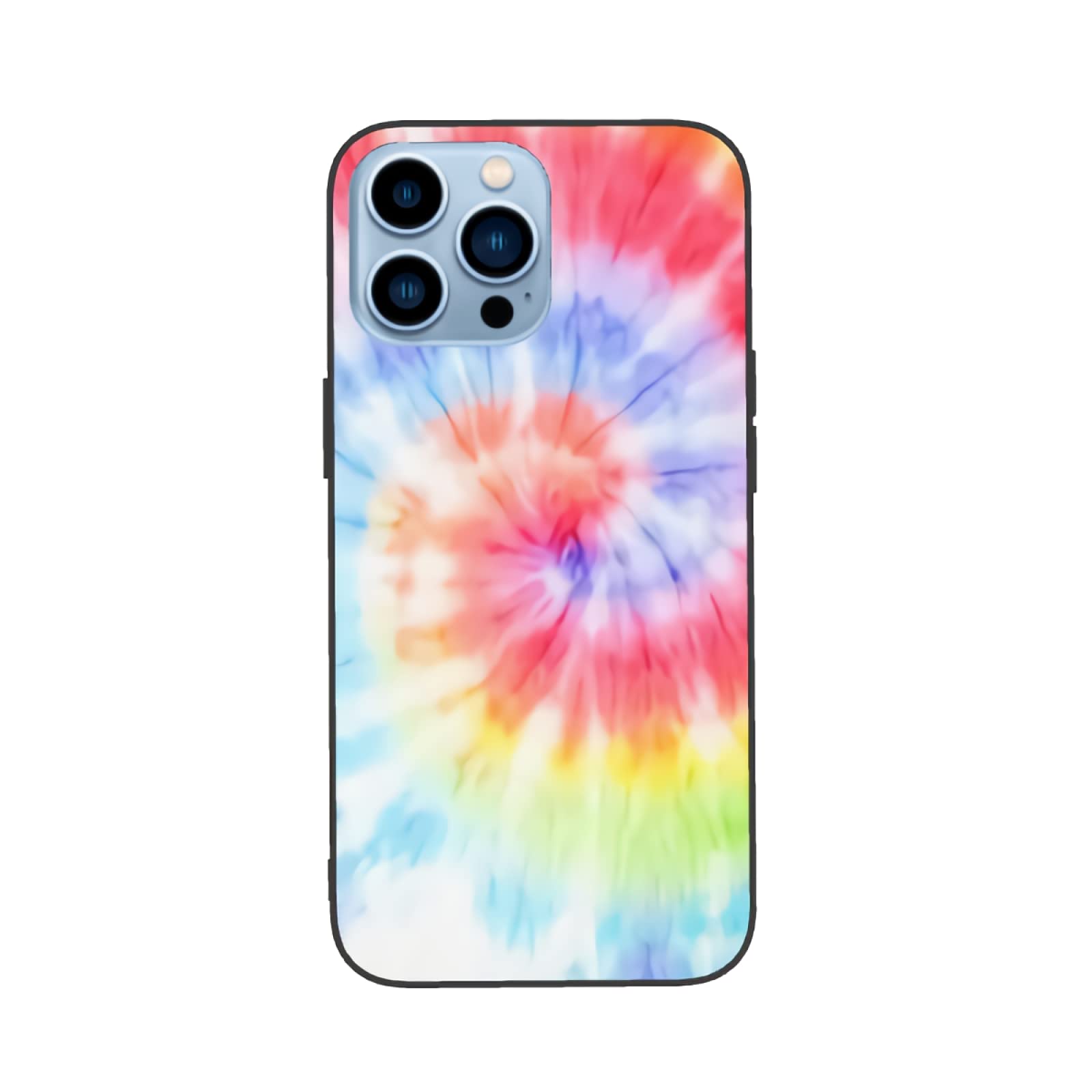 Rainbow Tie Dye Spiral Ultra Slim Soft TPU Shockproof Case for iPhone 13 Pro Max (6.7 Inch) - Bohemian Style Protective Phone Cover for Everyday Use, Travel & Outdoor Activities