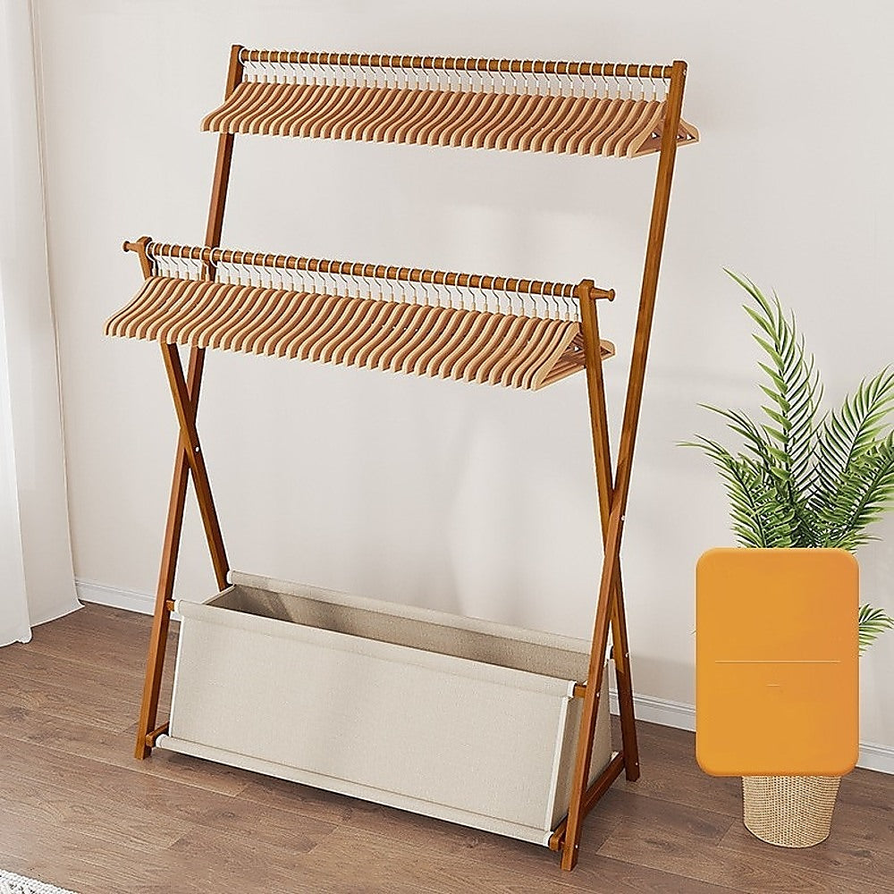 100x155cm Freestanding Clothes Rail Rack with Lower Storage Shelf - Heavy Duty Garment Hanger for Bedroom, Closet & Laundry Room Organization | Space Saving Clothing Rack for Dresses, Coats & Wardrobe Storage