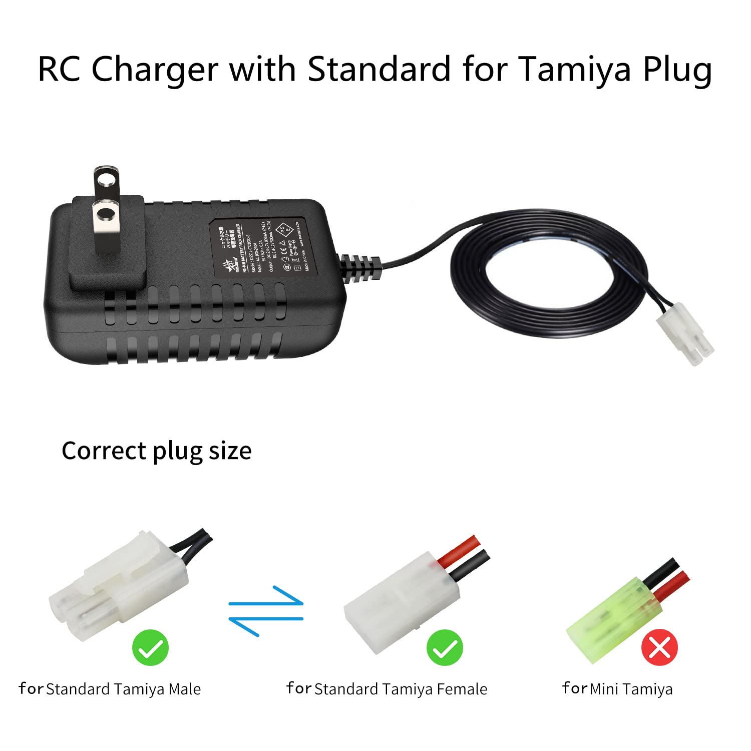 Melasta 7.2V-12V Universal RC Battery Charger for Redcat & Tamiya - Perfect for RC Cars & Drones