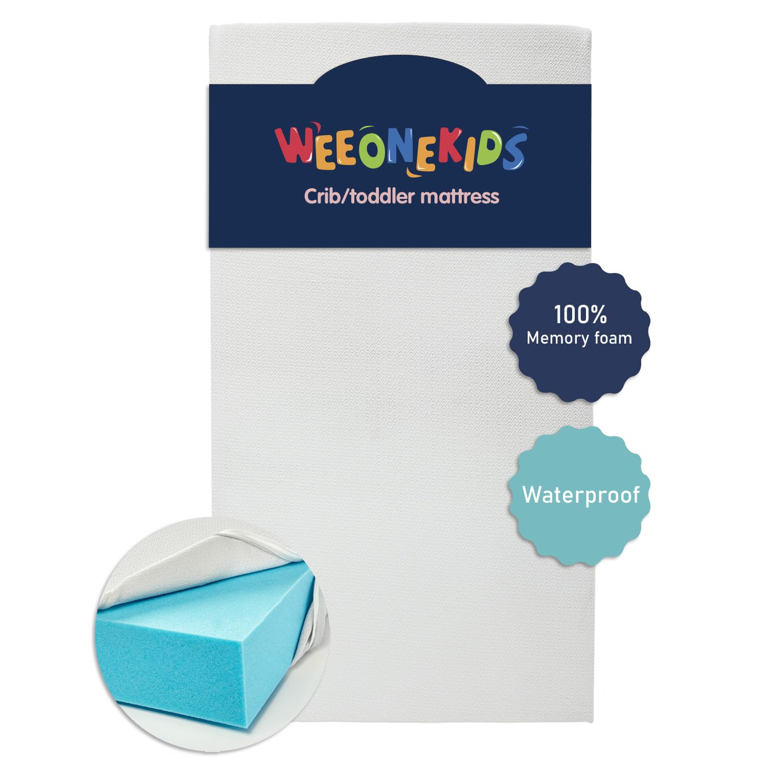 5 Inch 100% Memory Foam Baby Crib Mattress - Waterproof & Hypoallergenic Cover - Fits All Standard Cribs & Toddler Beds - Perfect for Nursery, Daycare & Travel (CertiPUR-US Certified)