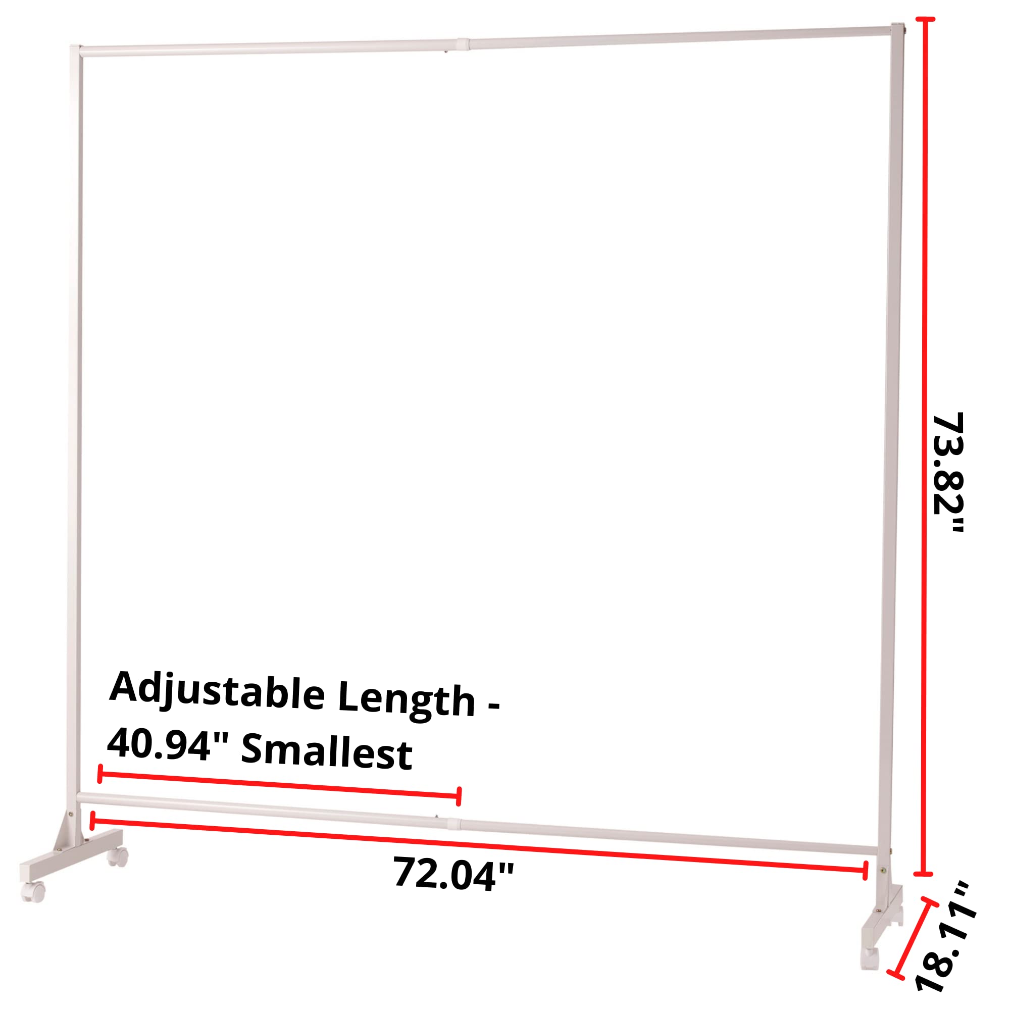 Expandable Privacy Room Divider with White Frame & Blackout Fabric - Portable Partition Screen for Home Office, Bedroom, or Studio - Don't Look at Me Room Separator