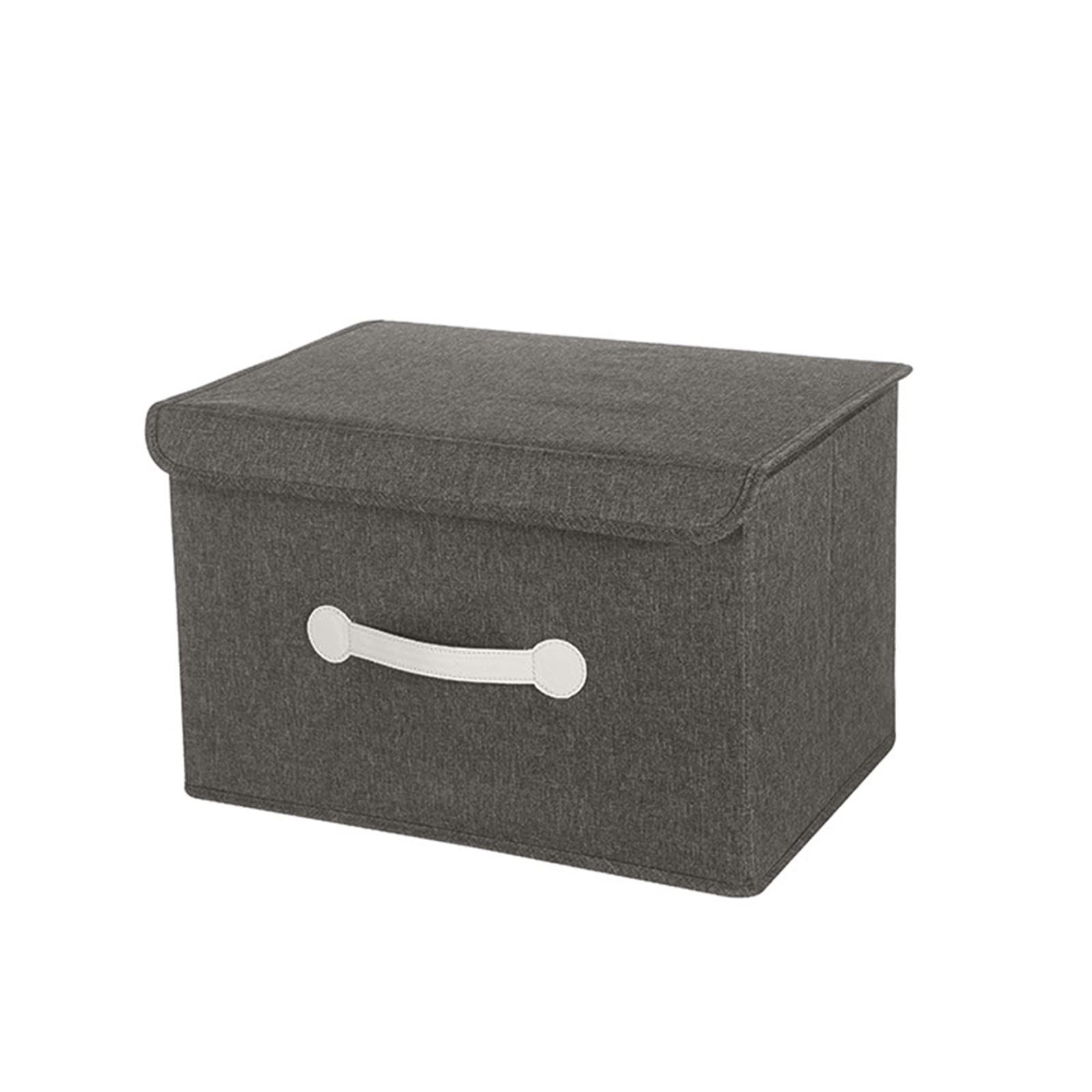 Comigeewa Foldable Storage Bins with Lid & Handles - Linen Fabric Collapsible Storage Cubes & Organizer Baskets for Home, Office, Closet & Nursery Organization