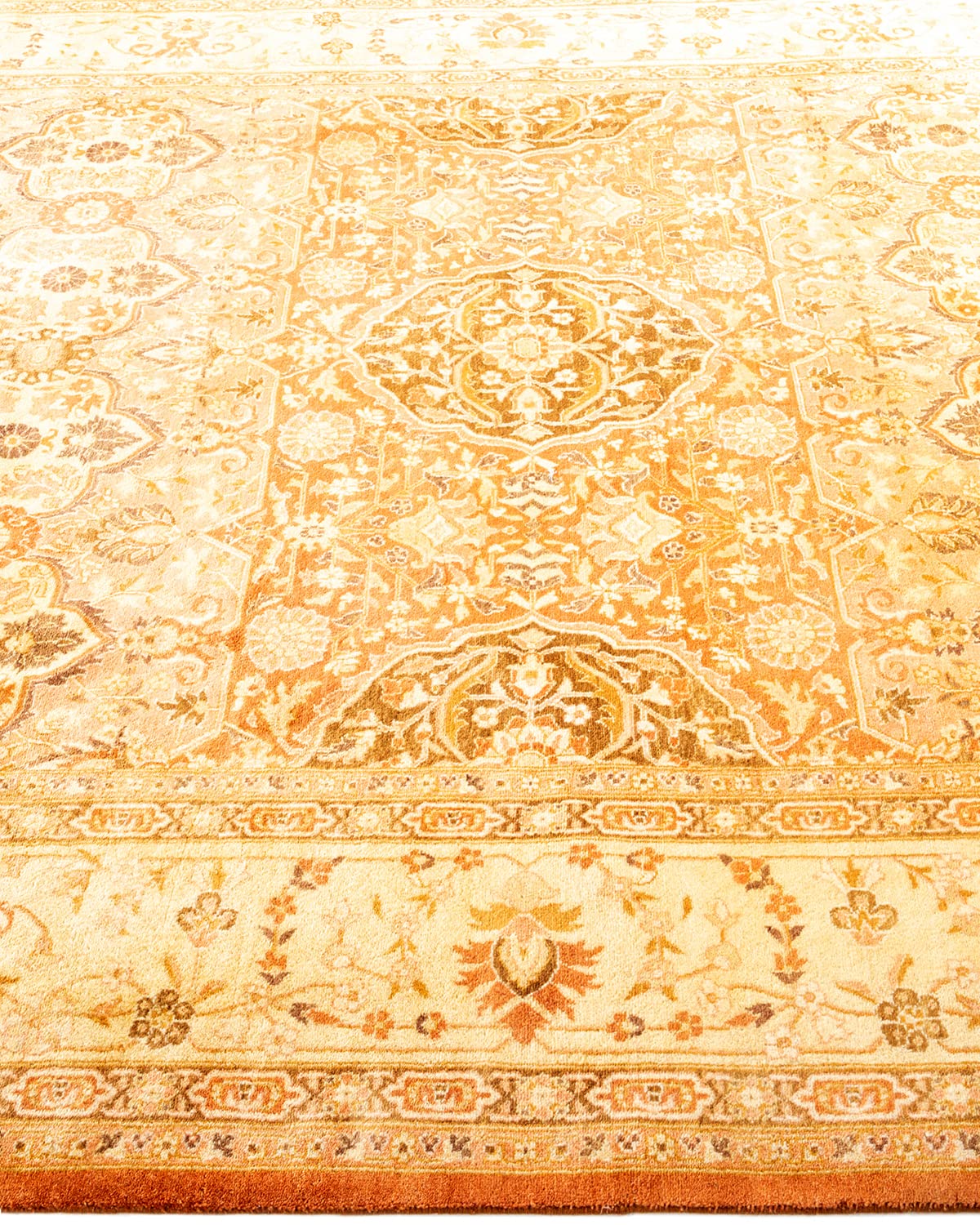 Handmade Wool Traditional Floral Mogul Brown 6x9 Area Rug - Solo Rugs One of a Kind Hand Knotted - Perfect for Living Room, Bedroom & Home Decor