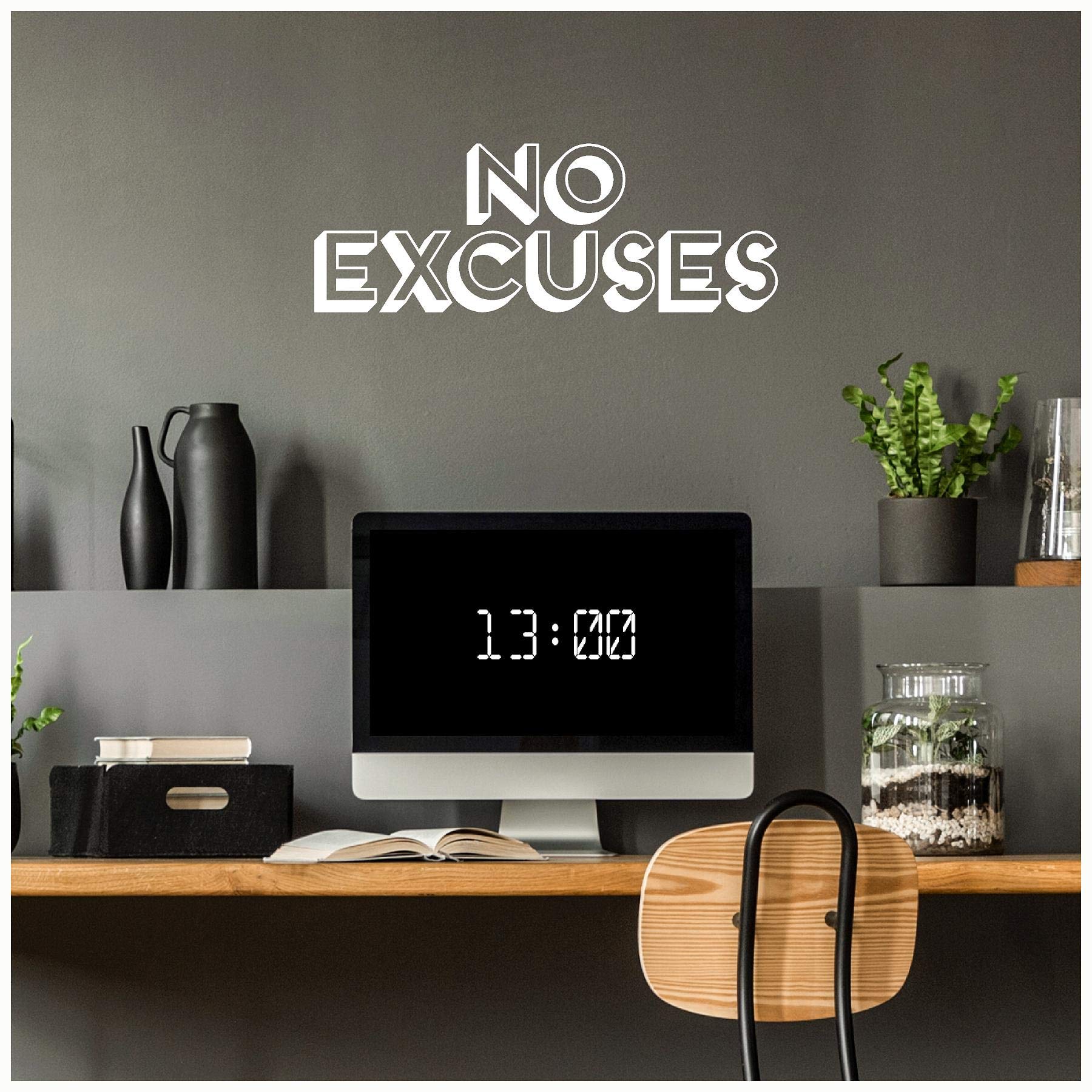 No Excuses Motivational Vinyl Wall Decal Sticker - 8