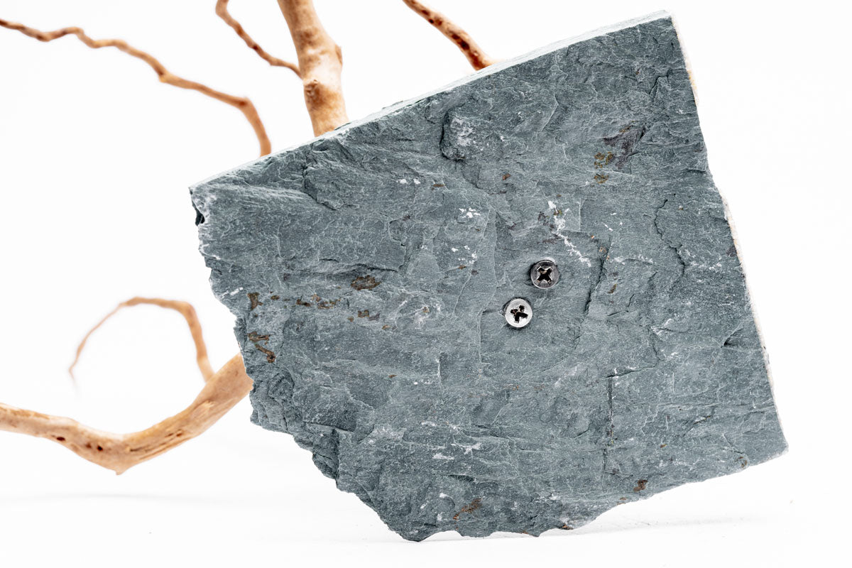 Natural Spider Wood on Slate Stone Aquarium Decor - Perfect for Fish Tanks, Terrariums & Reptile Habitats