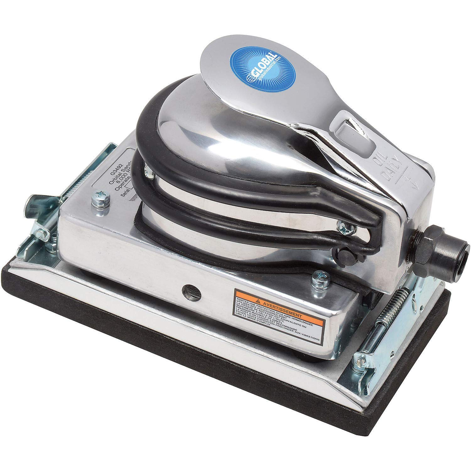 Global Industrial 8 Inch Jitterbug Sander - 6500 RPM High Speed Orbital Sander for Woodworking, Metal Polishing & Surface Preparation