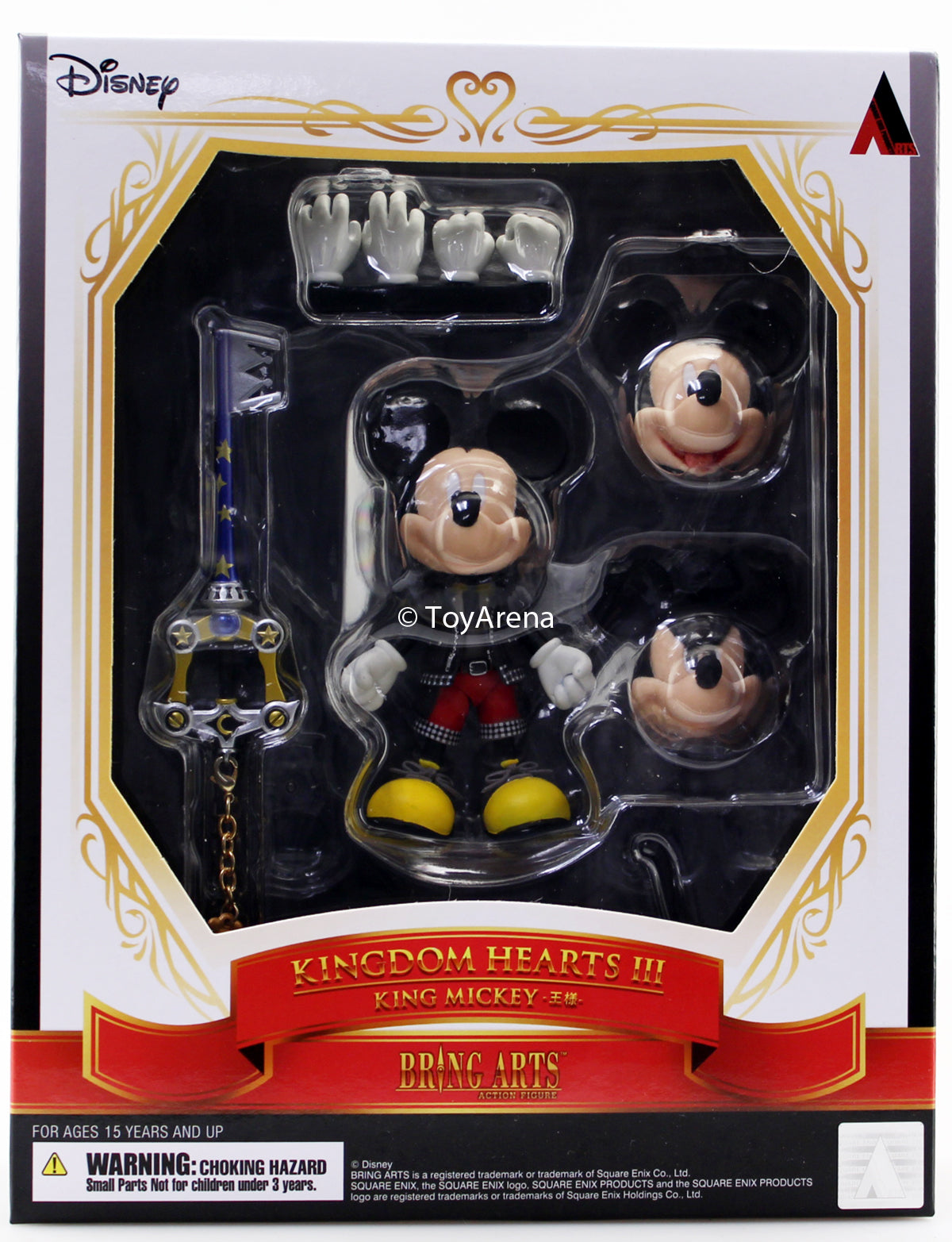 Bring Arts Kingdom Hearts III King Mickey Action Figure by Square Enix - Collectible Disney Video Game Character for Display & Cosplay