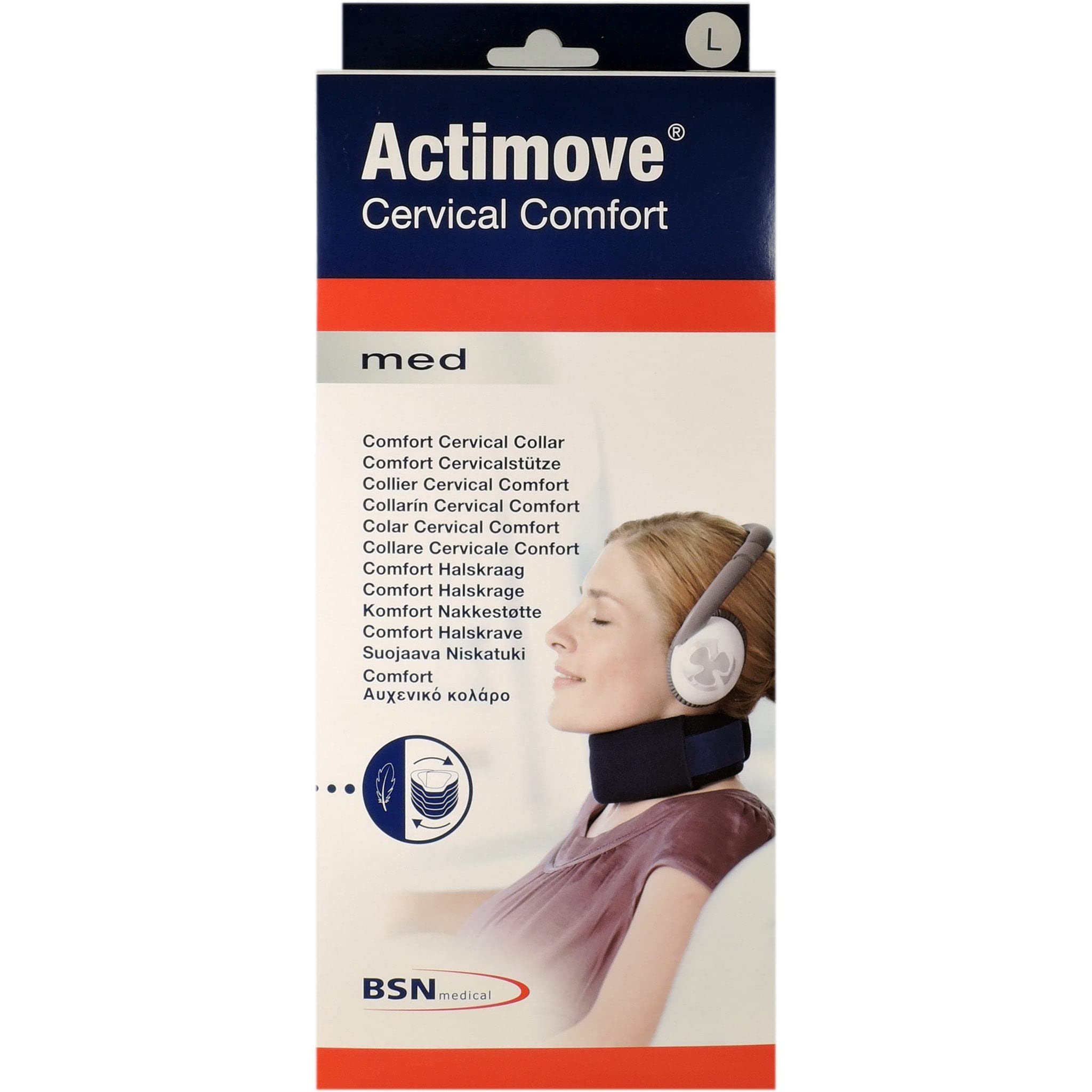 Actimove Cervical Collar S - Adjustable Neck Brace for Pain Relief & Support - Ideal for Neck Injuries, Post-Surgery Recovery & Daily Comfort - Perfect for Office Workers, Travel & Sports Injury Prevention