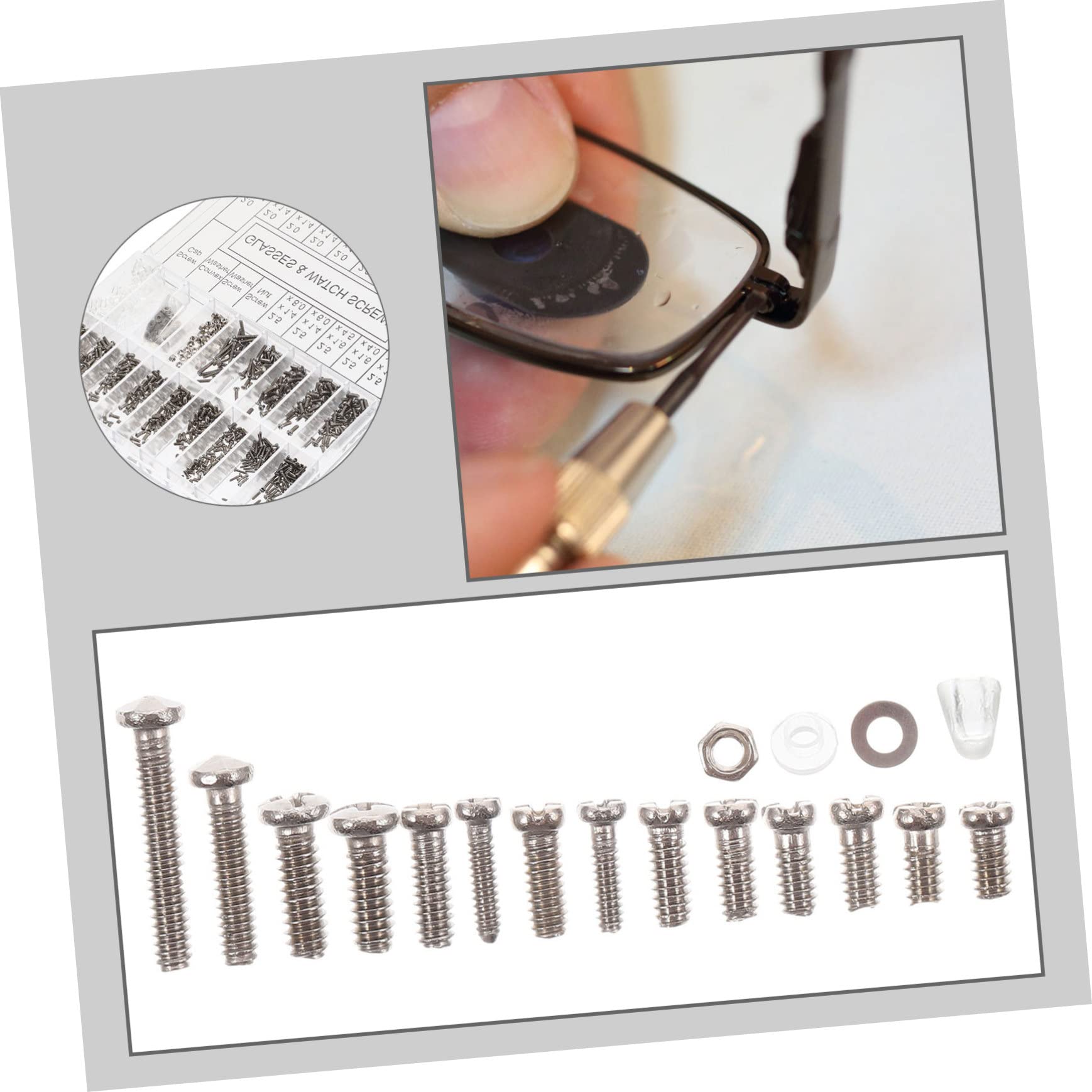 PartyKingdom Professional Glasses Repair Kit - 1 Set Glasses Screws, Nose Pads & Watch Components for Eyewear & Watch Repair | Durable Metal Accessories for Glasses Frames, Sunglasses & Smartwatches