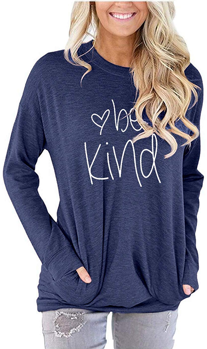 Women's Crewneck Sweatshirt - Casual Long Sleeve Loose Fit Fall Top with Pockets | Christmas Gift Cute Pullover for Everyday Wear, Lounge & Holiday Outfits