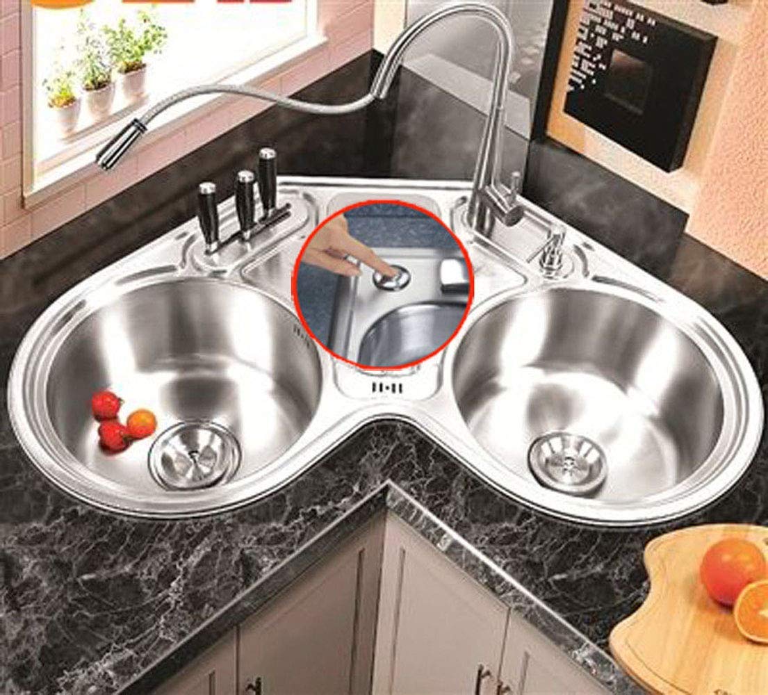 Universal Garbage Disposal Air Switch Kit - Counter Sink Top Mount, On/Off Self-Locking Button with Built-Out Adapter - Perfect for Hot Tubs, Spa Pools, and Food Waste Disposals - Easy Installation for Kitchen & Bathroom Upgrades