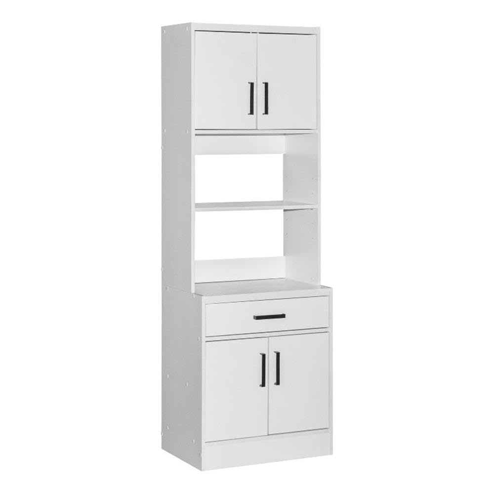 Better Home Products Shelby Tall Wooden Kitchen Pantry in White - Spacious Storage Cabinet for Kitchen, Dining Room & Pantry Organization