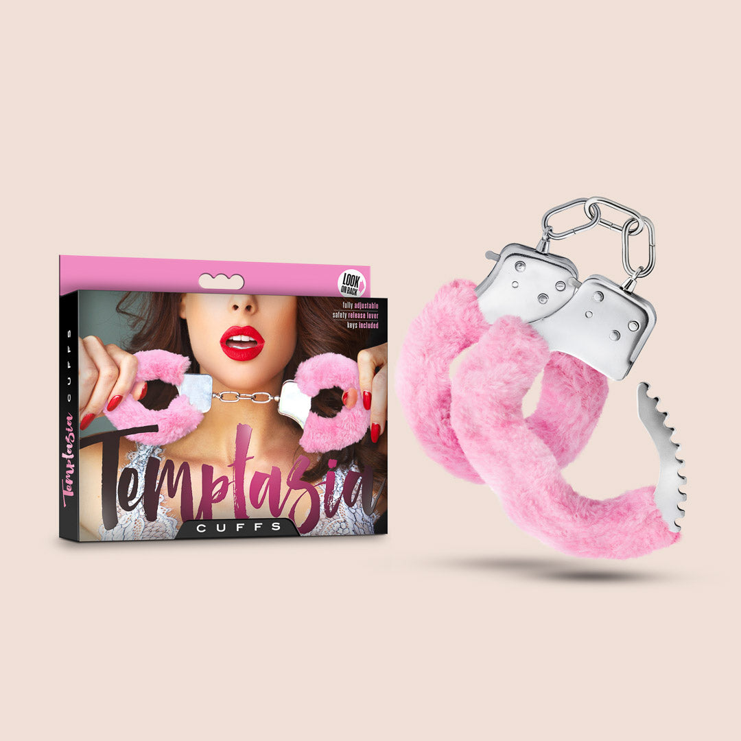 Fluffy Handcuffs for Couples - Soft & Comfortable Fuzzy Cuffs for Role Play, BDSM, and Romantic Fun - Temptasia Cuffs