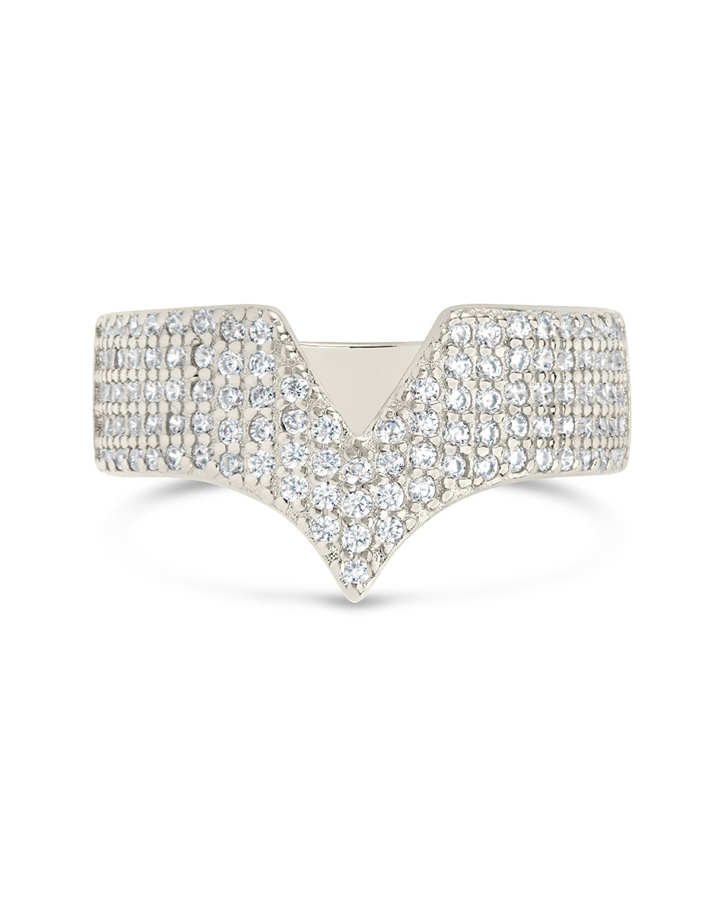 Sandra CZ Pointed Band Ring - Elegant Cubic Zirconia Women's Jewelry for Parties, Weddings & Everyday Wear