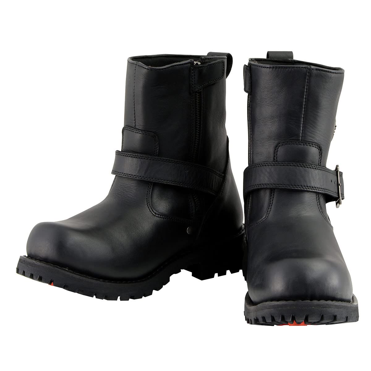 Milwaukee Leather Men's Black 6-Inch Classic Engineer Motorcycle Boots with Side Zipper - MBM9040 | Durable Riding Boots for Cruiser & Harley Davidson Motorcycles
