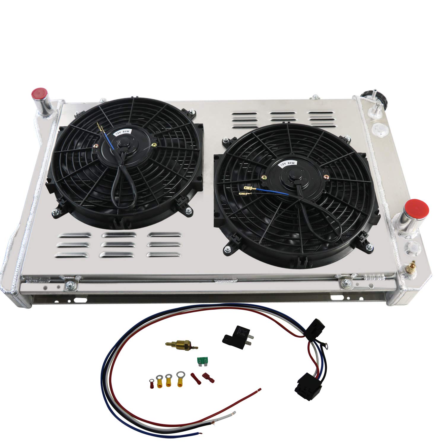 ECMRAD 3-Row Aluminum Radiator with Dual 12