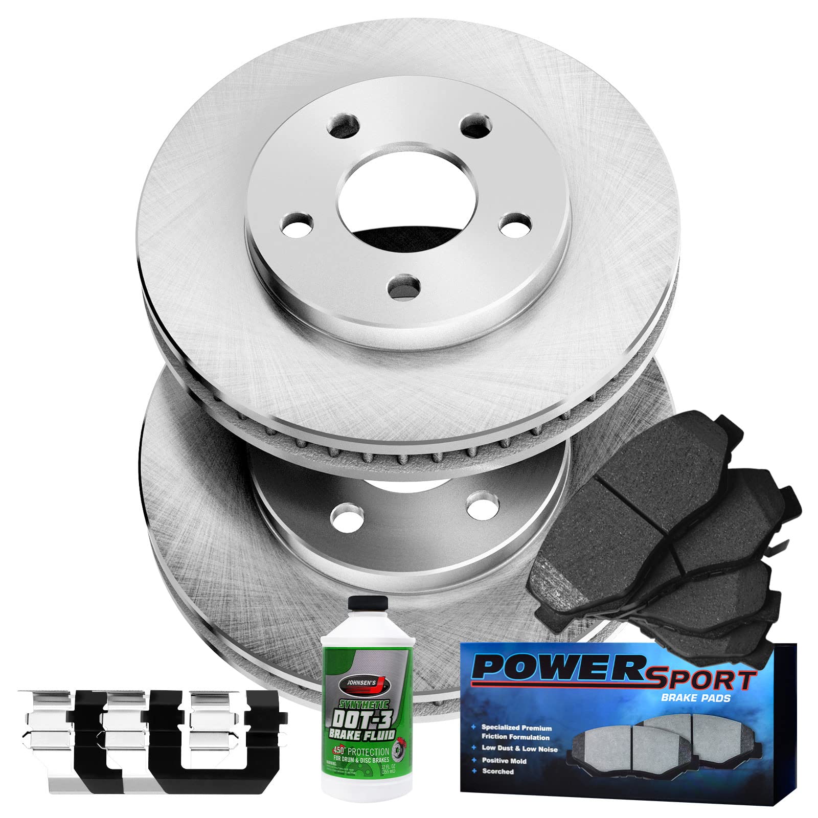 High-Performance Power Sport Front Brake Kit - Heavy Duty Brake Pads & Rotors with Hardware (BLB1.54078.44) - Ideal for Off-Road Vehicles, ATVs & Motorcycles