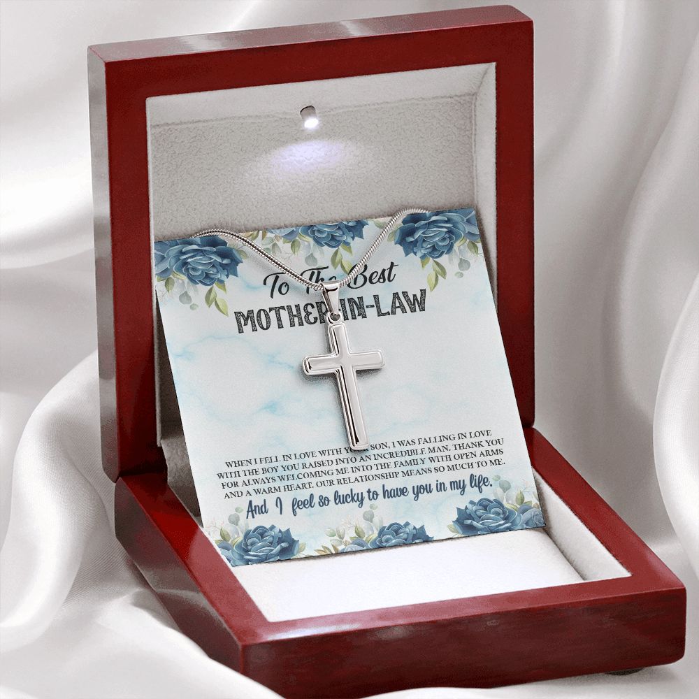 Elegant Cross Necklace for Mother-in-Law - Perfect Wedding, Christmas & Birthday Gift - Ideal for Special Occasions & Everyday Wear
