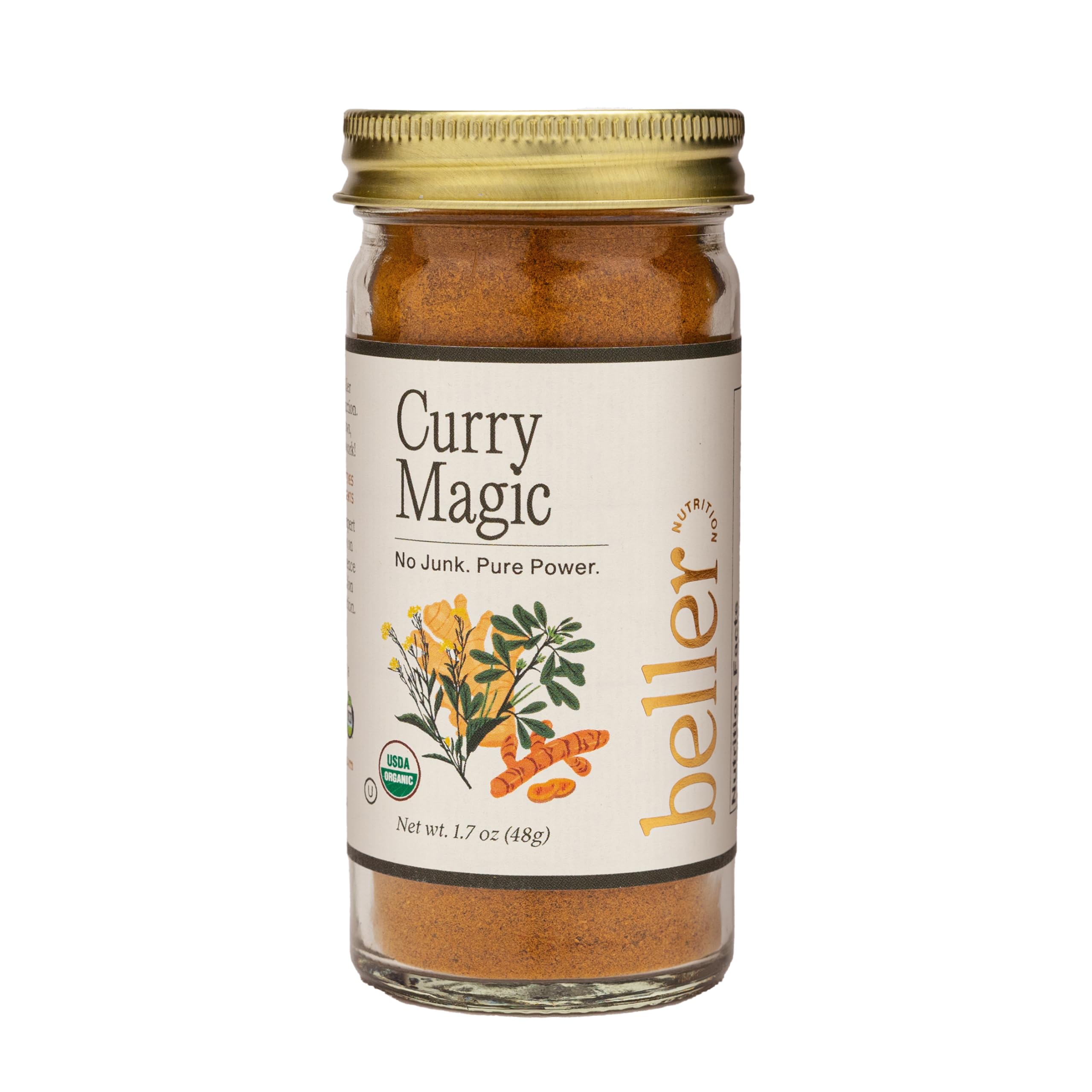 Organic Curry Magic Spice Blend Seasoning 1.7 oz | Premium Indian-Inspired Flavor | Rachel Beller Nutrition Power Spicing | Perfect for Soups, Rice Dishes & Meat Marinades