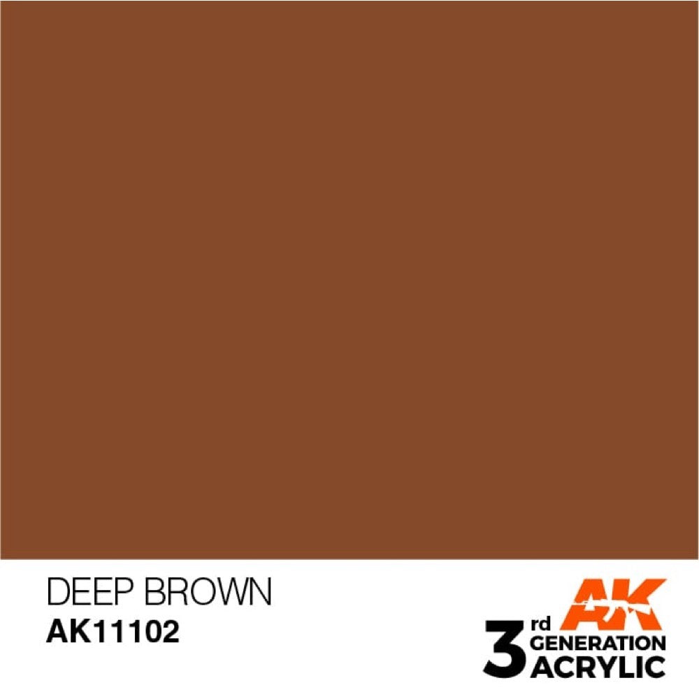 AK Interactive AK11102 Deep Brown Intense Acrylic Paint 17ml (3rd Gen) - Premium Model Paint for Miniatures, Scale Models & Dioramas