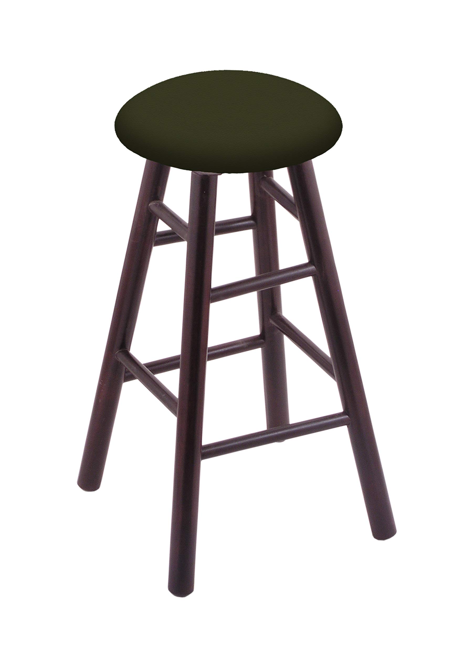 Dark Cherry Maple Bar Stool with Canter Pine Seat - Rustic Kitchen & Dining Counter Height Stool for Home Bar, Breakfast Nook & Pub Style Decor
