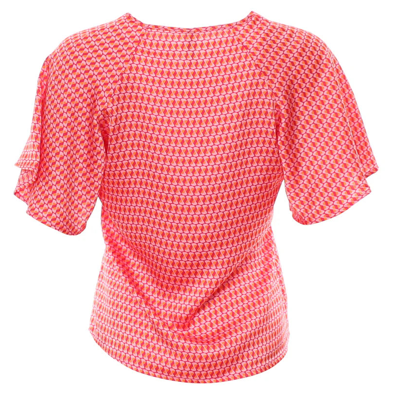 Janelle Women's Casual Short Sleeve T-Shirt Top (Red) - Perfect for Summer Outfits, Beach Wear & Everyday Comfort