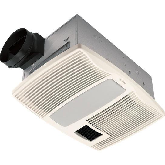 Broan QTX110HFLT Ultra Quiet Bathroom Exhaust Fan with LED Light and Heater - Perfect for Home Bathroom Ventilation, Moisture Control and Heating