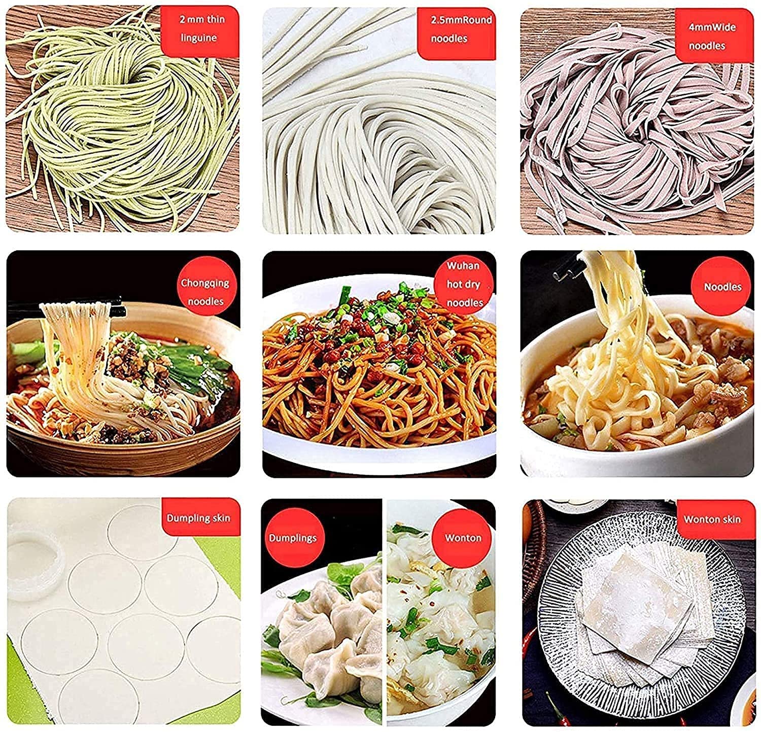LIJCC Stainless Steel Pasta Maker Machine - Vertical Noodle Press for Homemade Pasta, Dough Presser & Kitchen Tool | Perfect for Italian Cuisine, Asian Noodles & Family Cooking