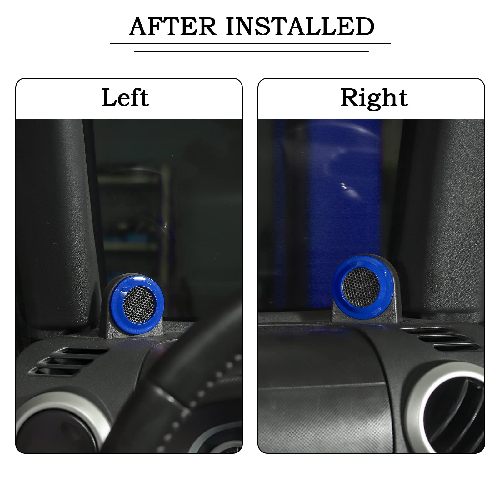 RT-TCZ A Pillar Speaker Trim Cover - Interior Decoration Accessories for 2007-2014 Jeep Wrangler JK & JKU (Blue) | Upgrade Your Ride's Style & Sound System | Perfect for Off-Road Adventures & Custom Car Shows
