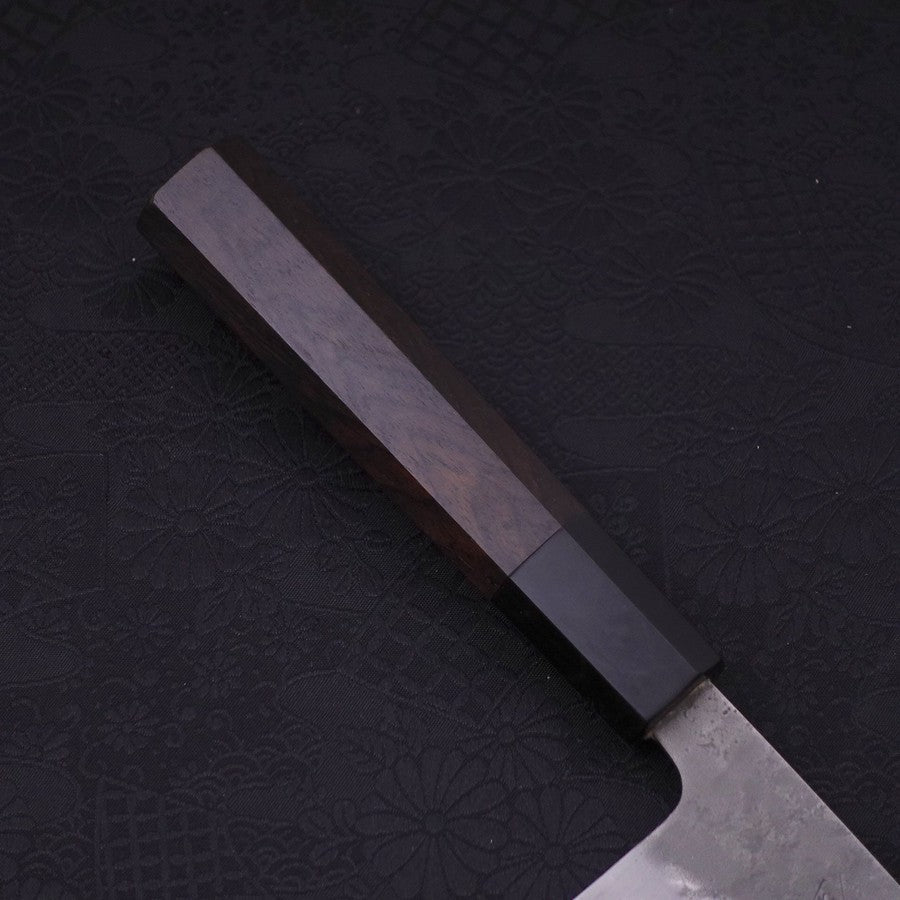 Premium Santoku Knife 165mm - Blue Steel #2 Nashiji Stainless Clad with Ebony Handle - Perfect for Sushi, Vegetables & Meat Cutting - Japanese Kitchen Chef Knife for Professional & Home Cooking