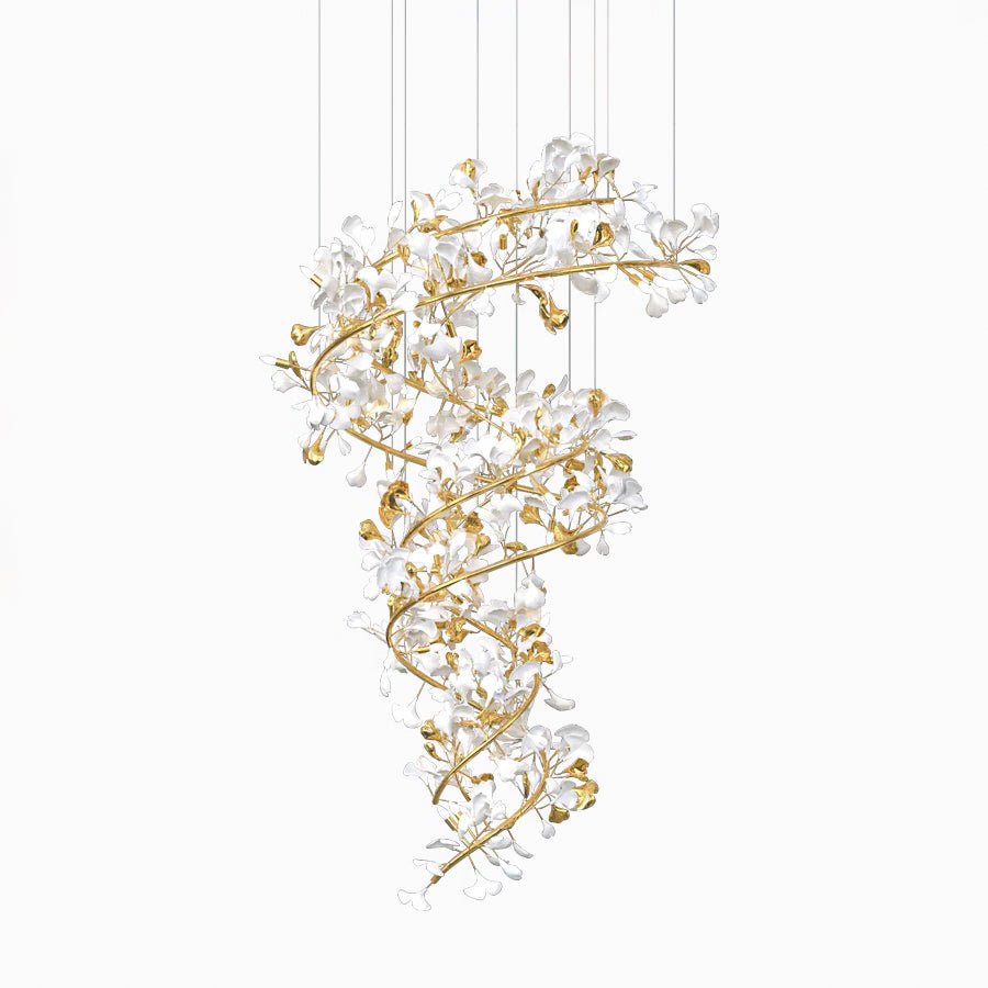 Elegant Ginkgo Leaf Chandelier - Modern Gold Ceiling Light Fixture for Dining Room, Living Room & Bedroom Decor - Perfect for Boho, Farmhouse & Vintage Style Homes