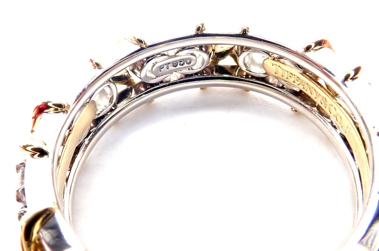 Tiffany & Co Schlumberger 18k Gold Platinum Diamond Ring - 16 Stone Wedding Band Size 6 for Women - Perfect for Engagement, Anniversary & Special Occasions