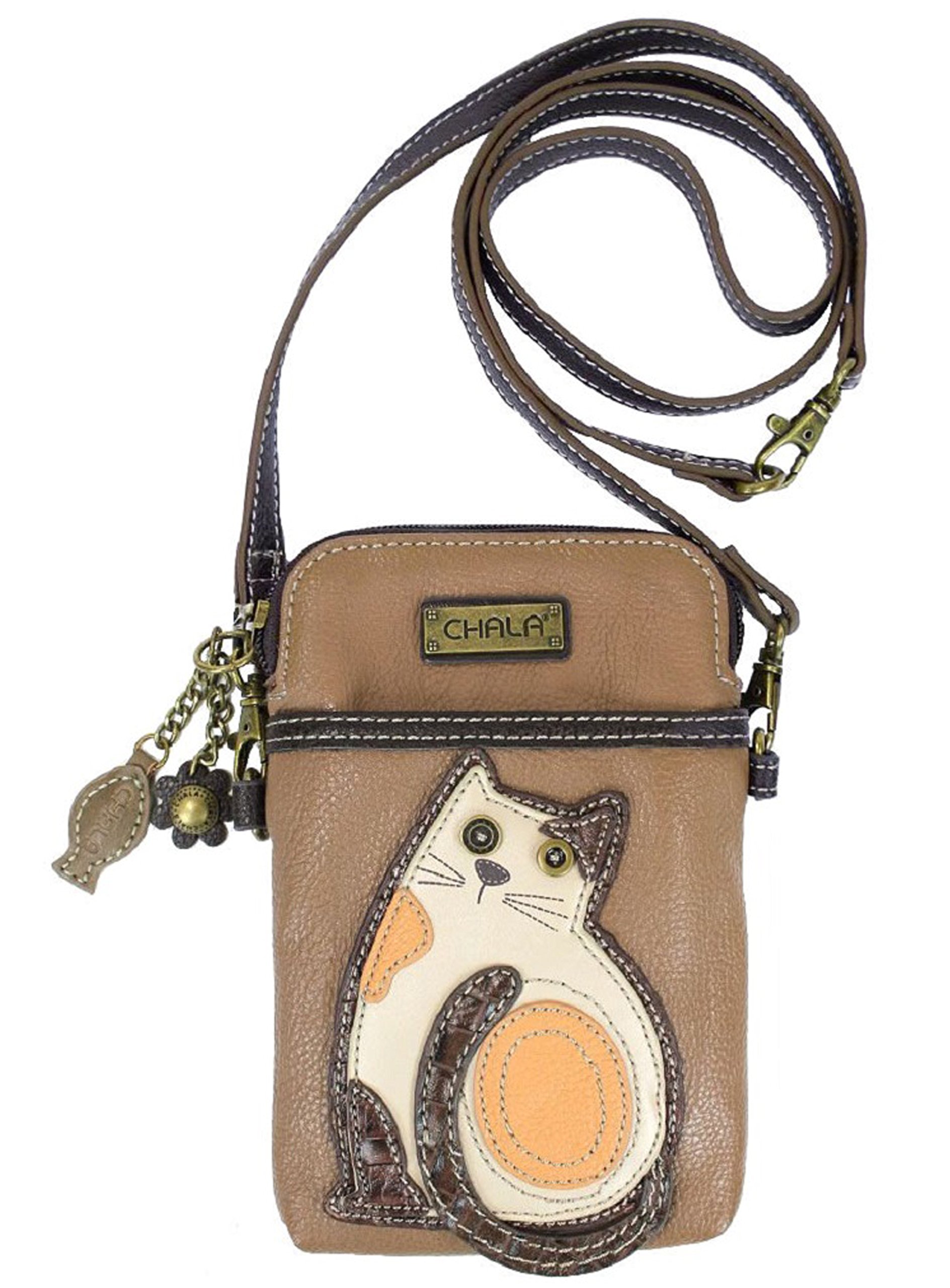 Chala Handbags Cat-Themed Crossbody Phone Purse - Convertible Strap for Cat Lovers & Cat Moms | Perfect Gift for Women, Daily Use & Cat-Themed Events