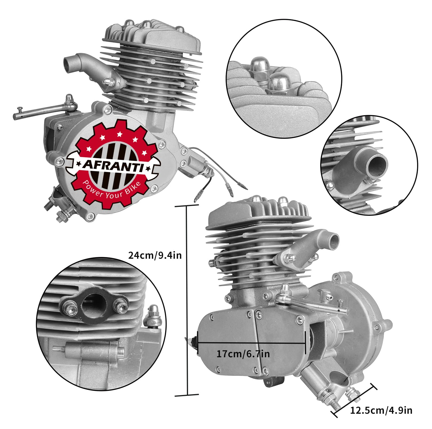 80cc 2 Stroke Motorized Bike Engine Kit - Gas Powered Bicycle Motor Conversion Kit for 26
