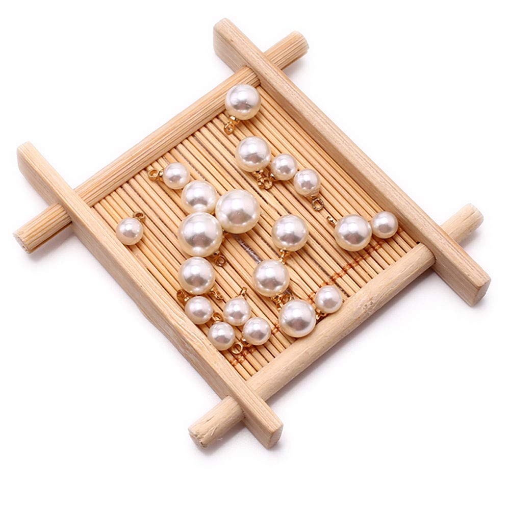 25Pcs White Imitation Pearl Pendants for Jewelry Making - Earrings, Bracelets, Necklaces