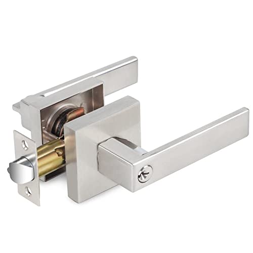 **Bonpoly 10-Pack Satin Nickel Heavy Duty Entry Door Handle Set with Lock & Key – Keyed Alike/Combo Keyed – Classic Lever Door Knobs for Home, Office & Commercial Security**