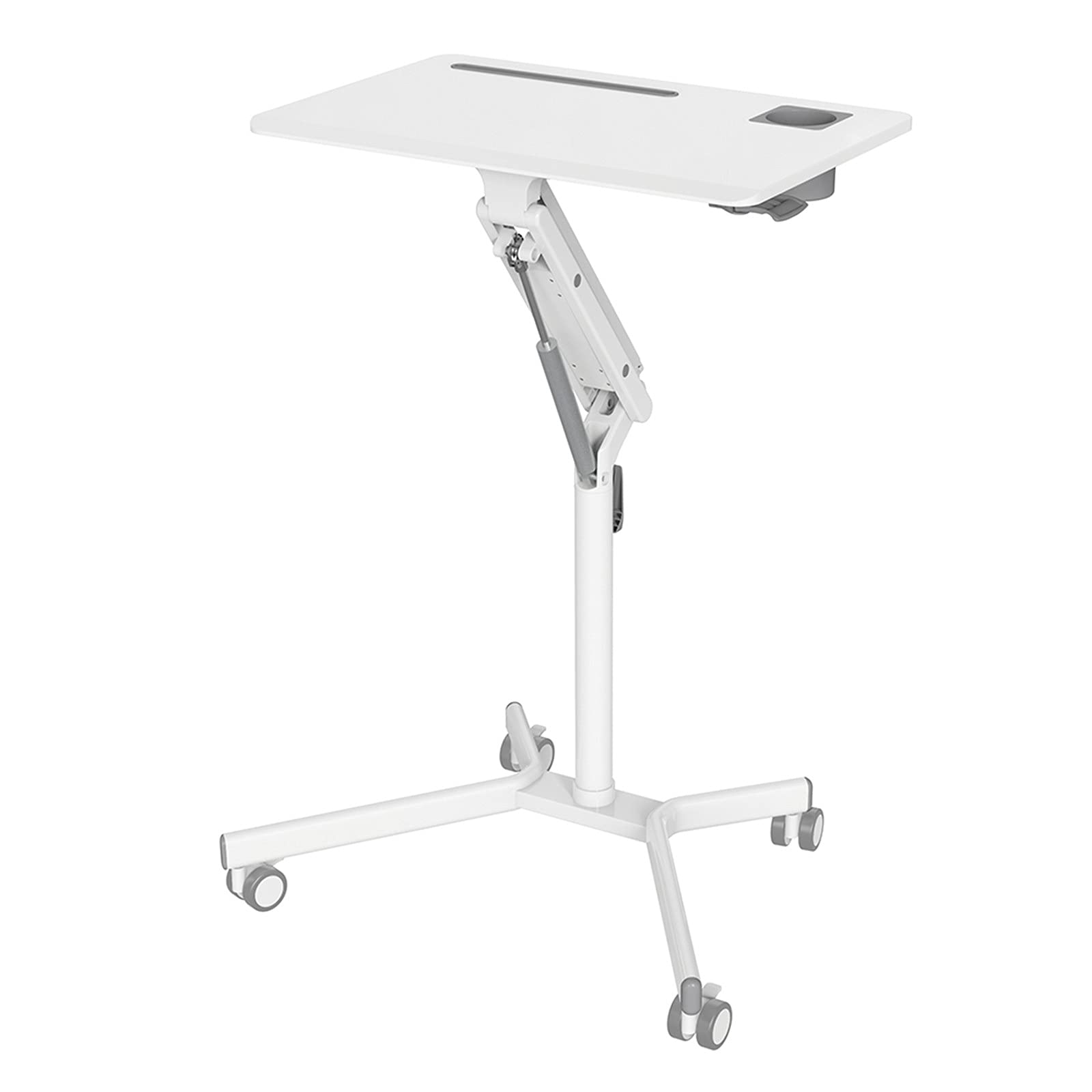 Lxiluv Adjustable Mobile Standing Desk - Portable Rolling Laptop Desk with Height Adjustment for Home Office, Work from Home & Study | Ergonomic Workspace Solution for Small Spaces